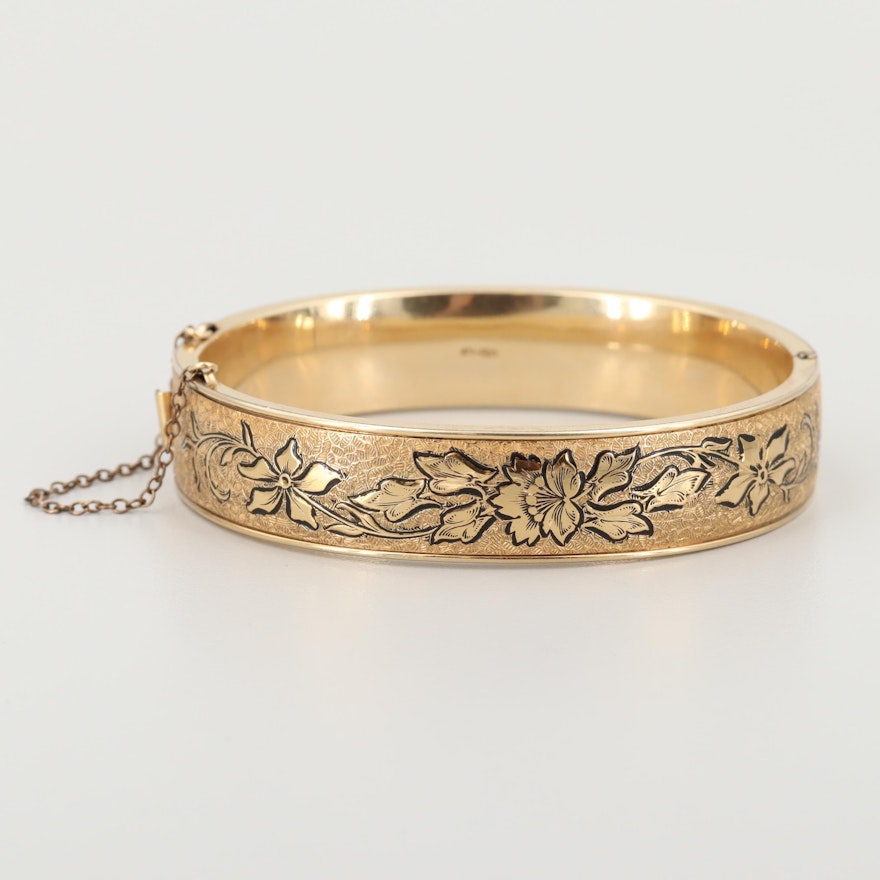 Vintage Gold Filled Hinged Bangle