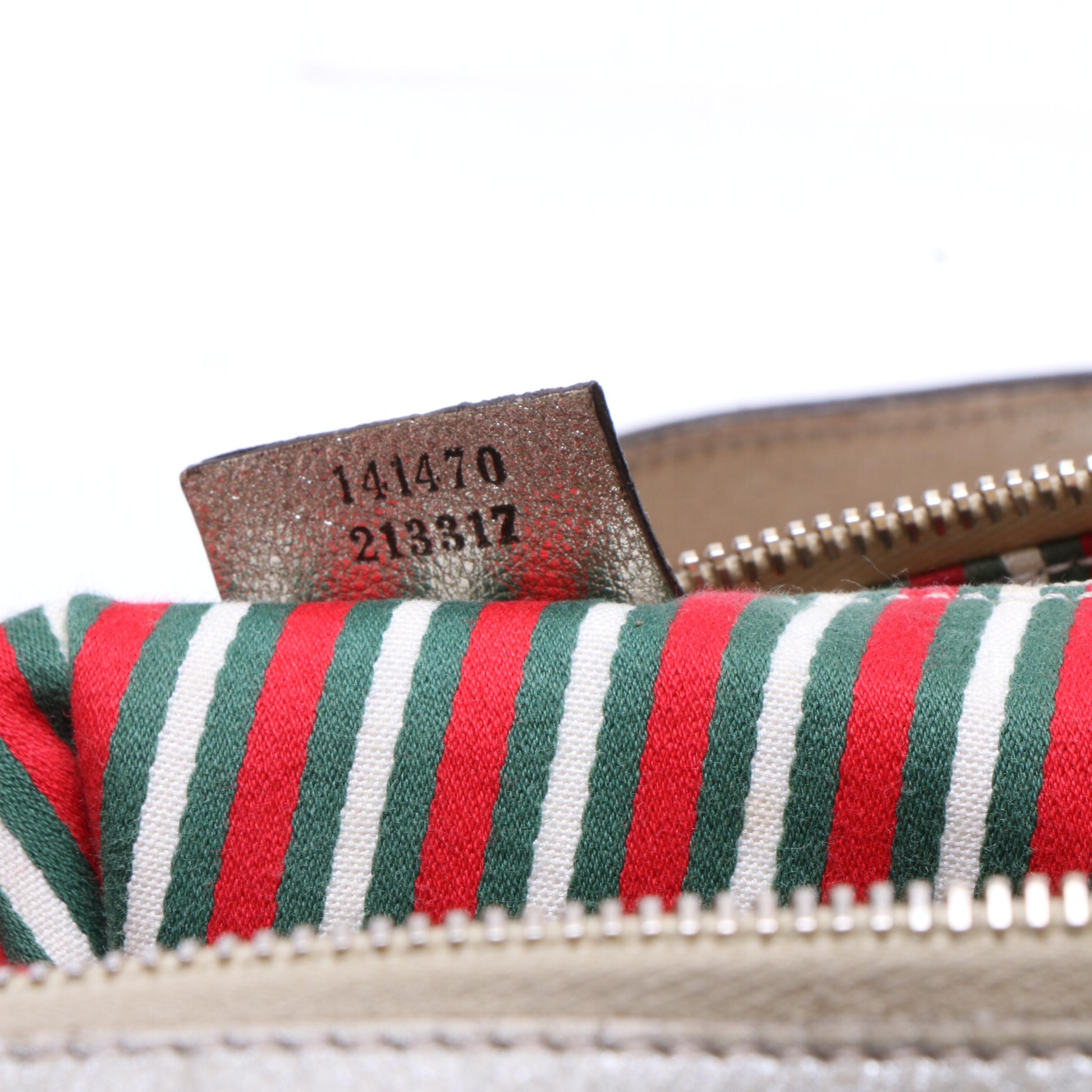 Gucci GG Supreme Canvas Tote with Metallic Gold Leather Trim