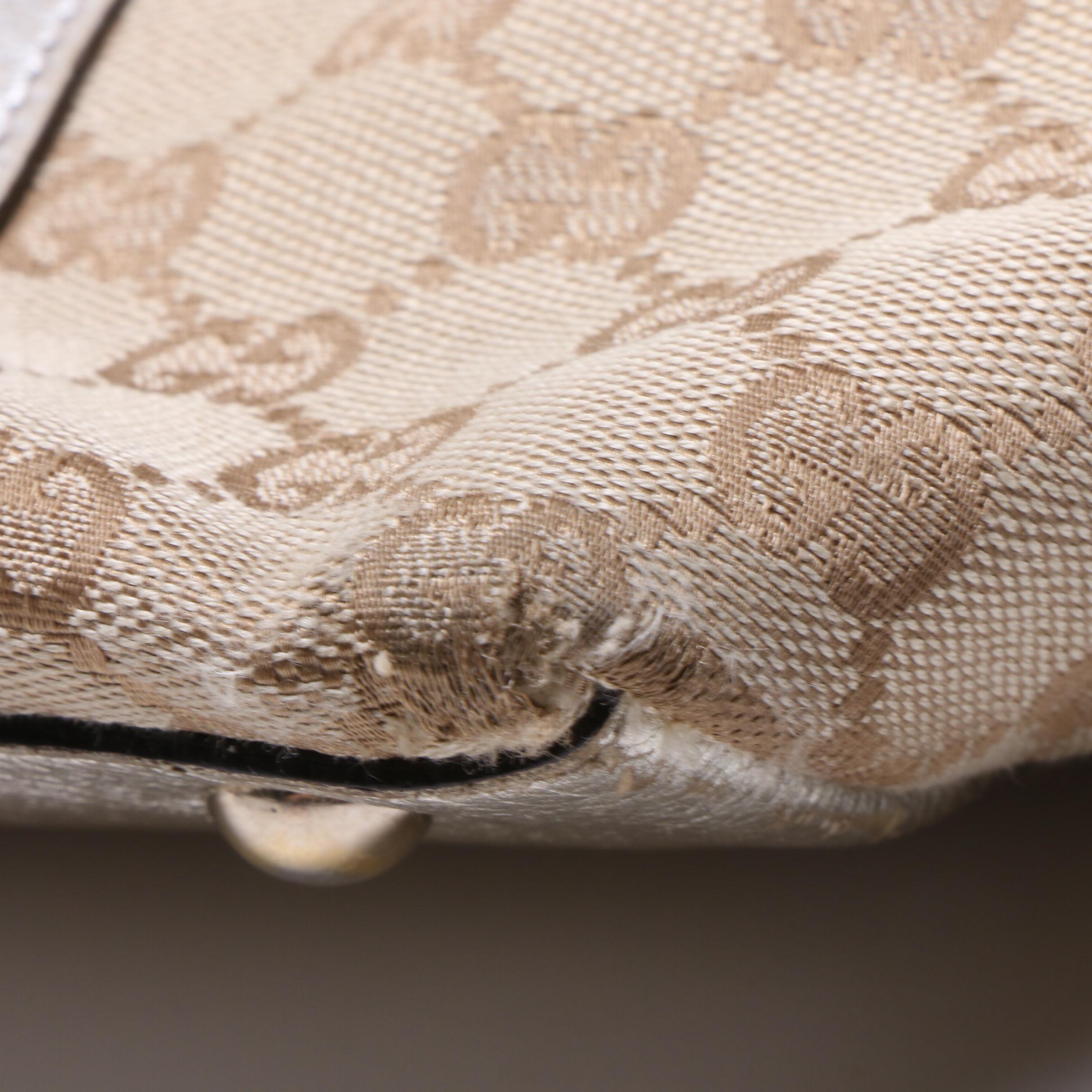 Gucci GG Supreme Canvas Tote with Metallic Gold Leather Trim