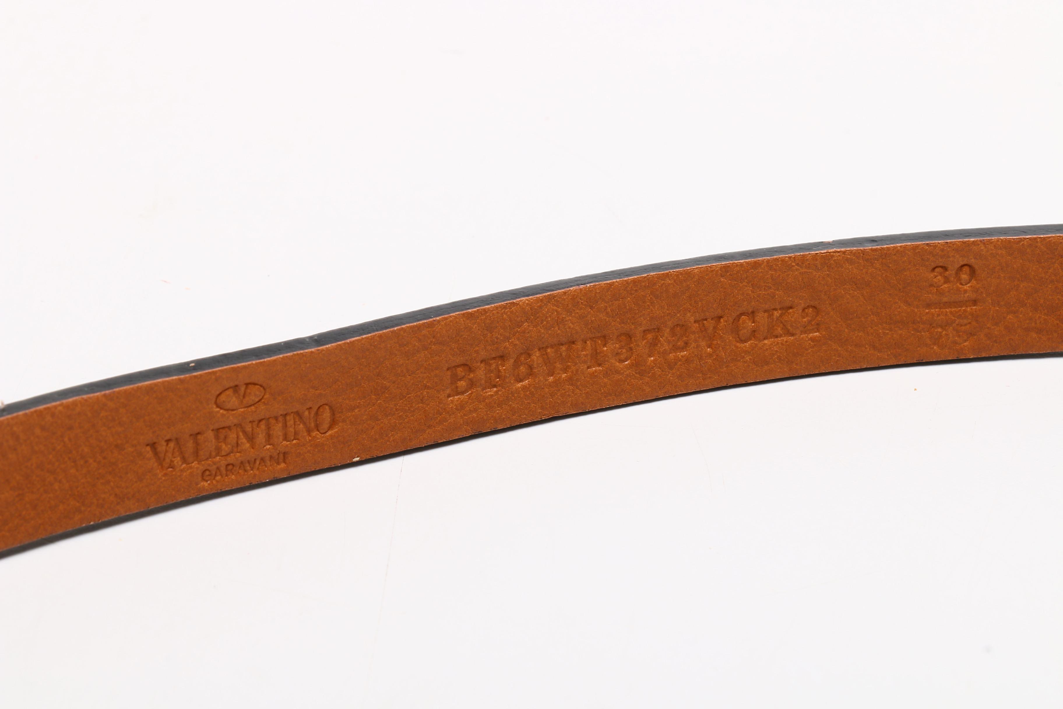 Valentino Garavani Gray Leather Rockstud Wallet on Chain Strap and Flower Belt