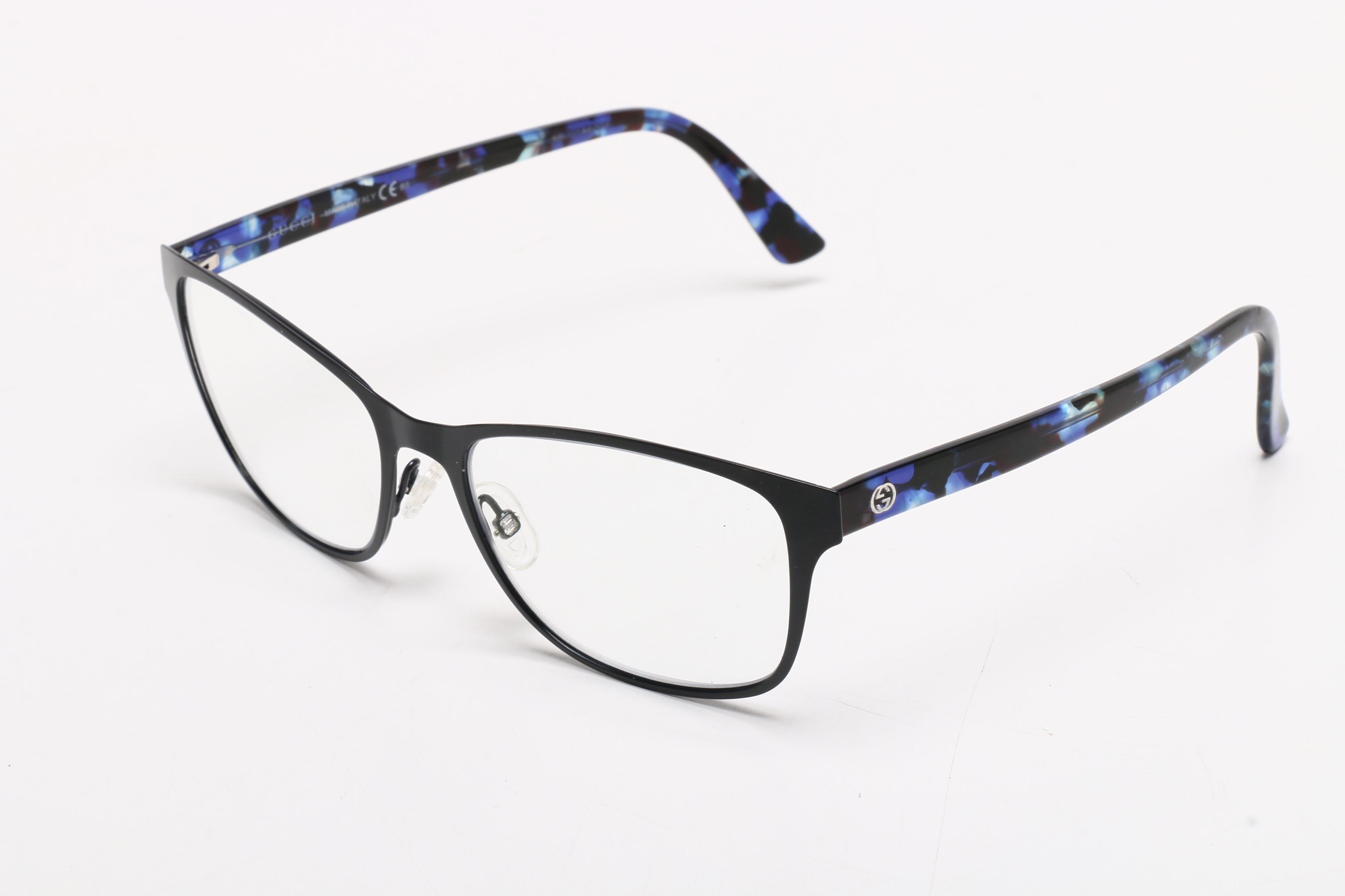 Fendi Logo and Gucci Black Eyeglasses