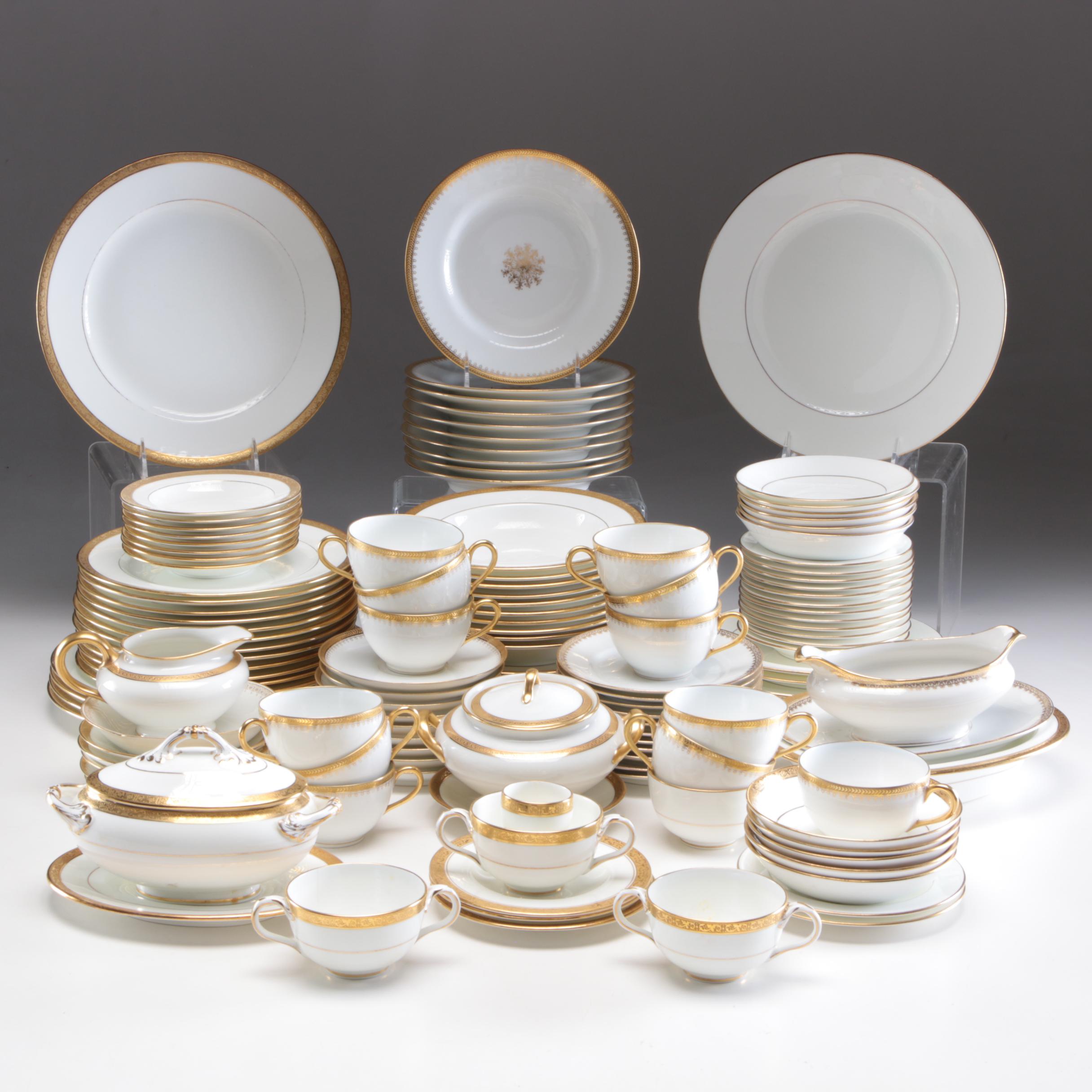 Cauldon and D&C Porcelain Gold and White Dinnerware
