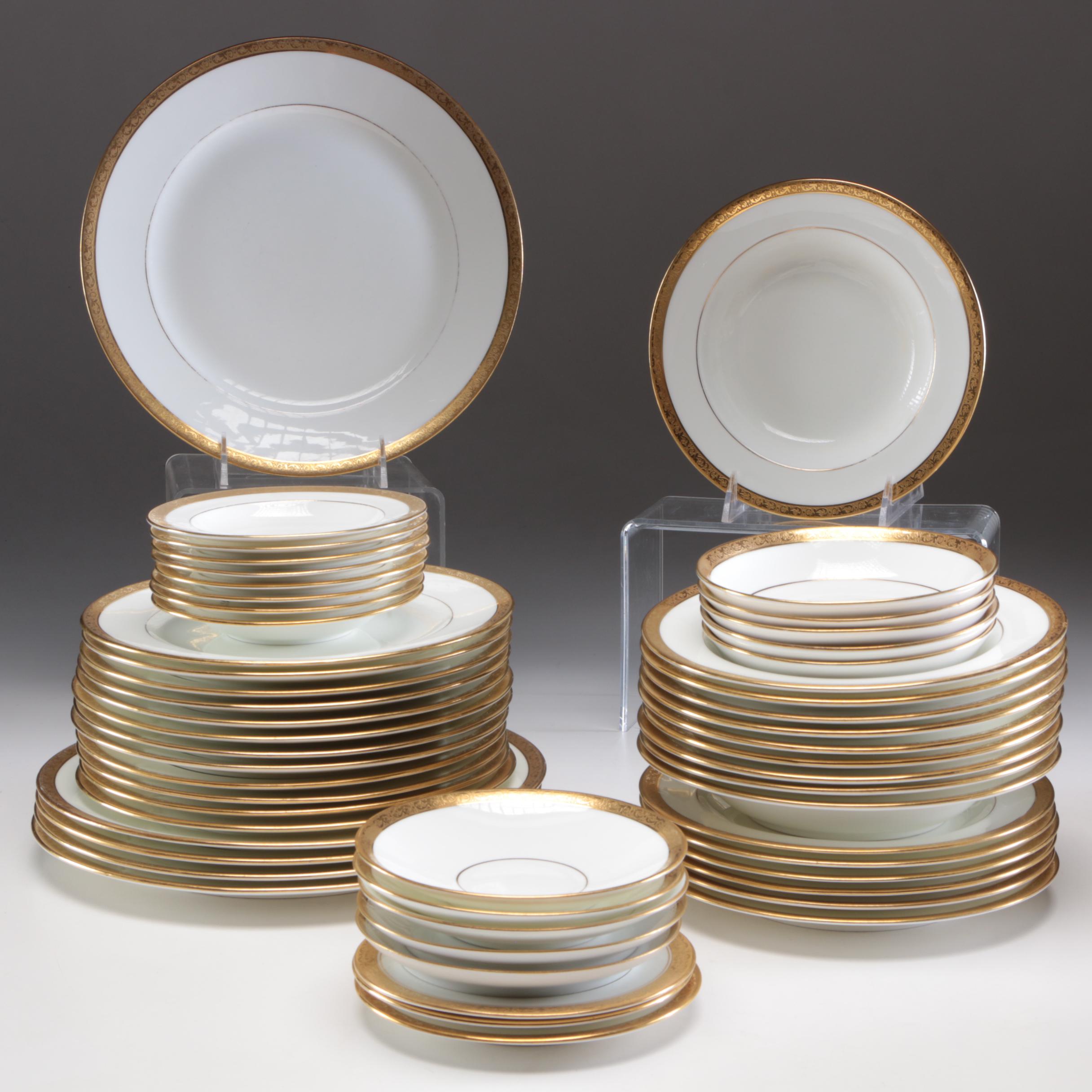 Cauldon and D&C Porcelain Gold and White Dinnerware