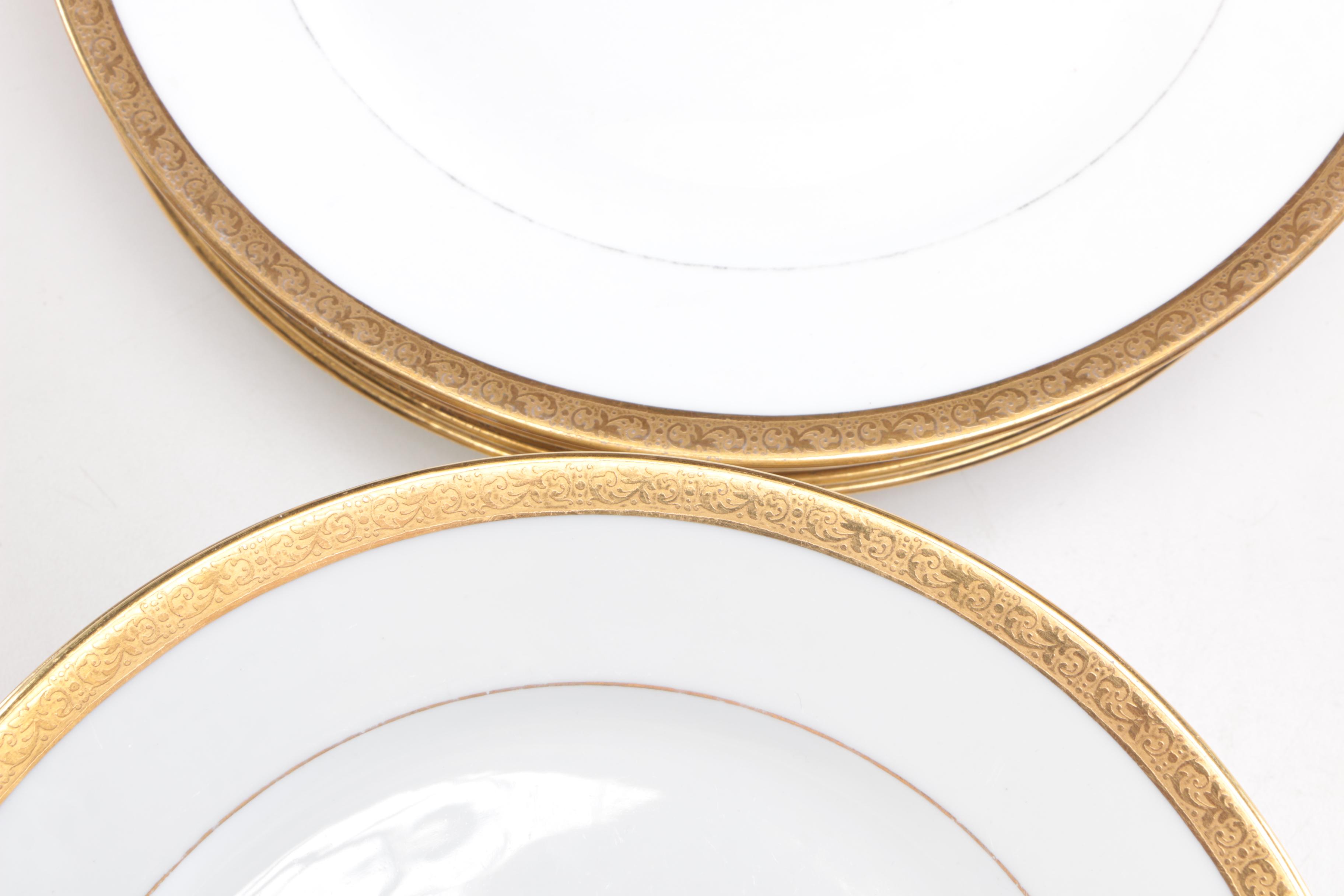 Cauldon and D&C Porcelain Gold and White Dinnerware