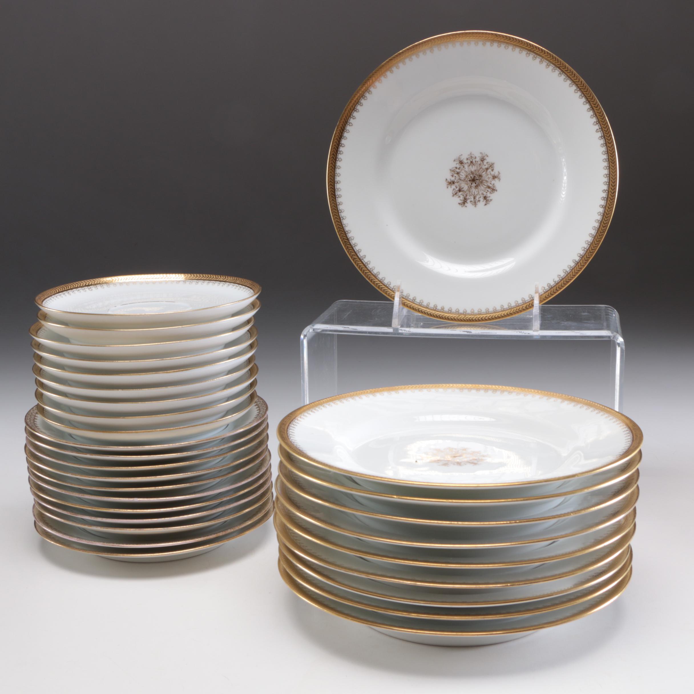 Cauldon and D&C Porcelain Gold and White Dinnerware