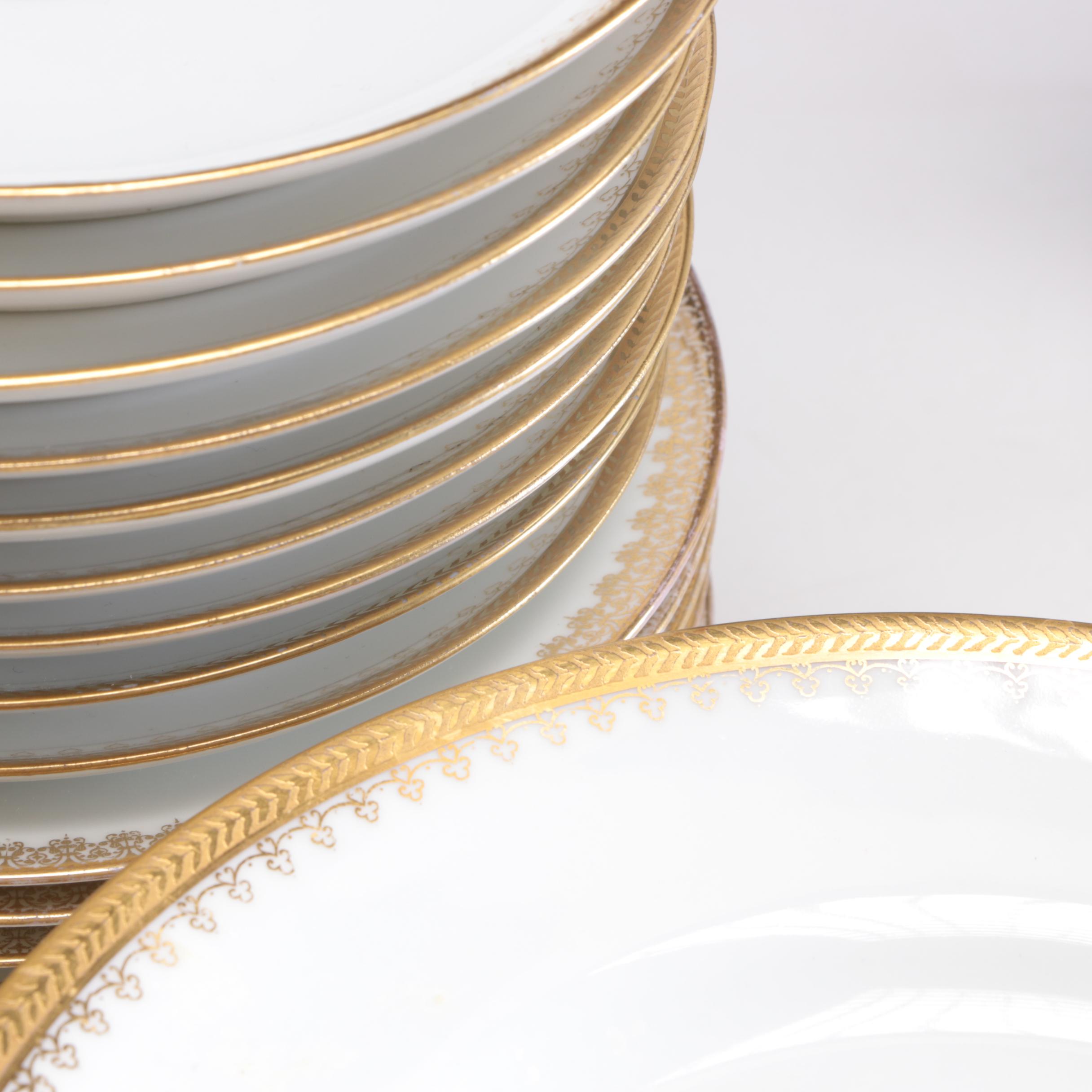 Cauldon and D&C Porcelain Gold and White Dinnerware