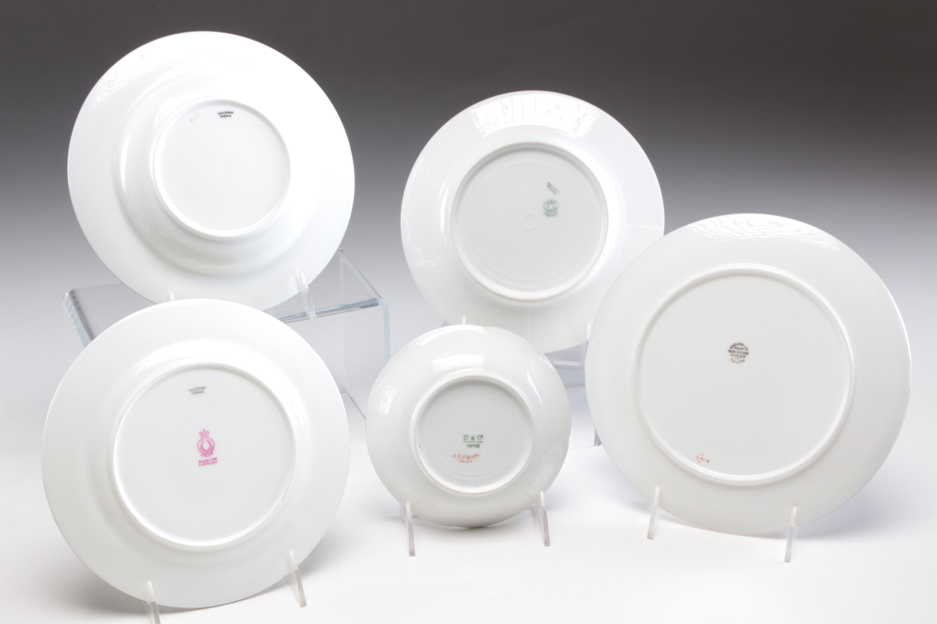 Cauldon and D&C Porcelain Gold and White Dinnerware