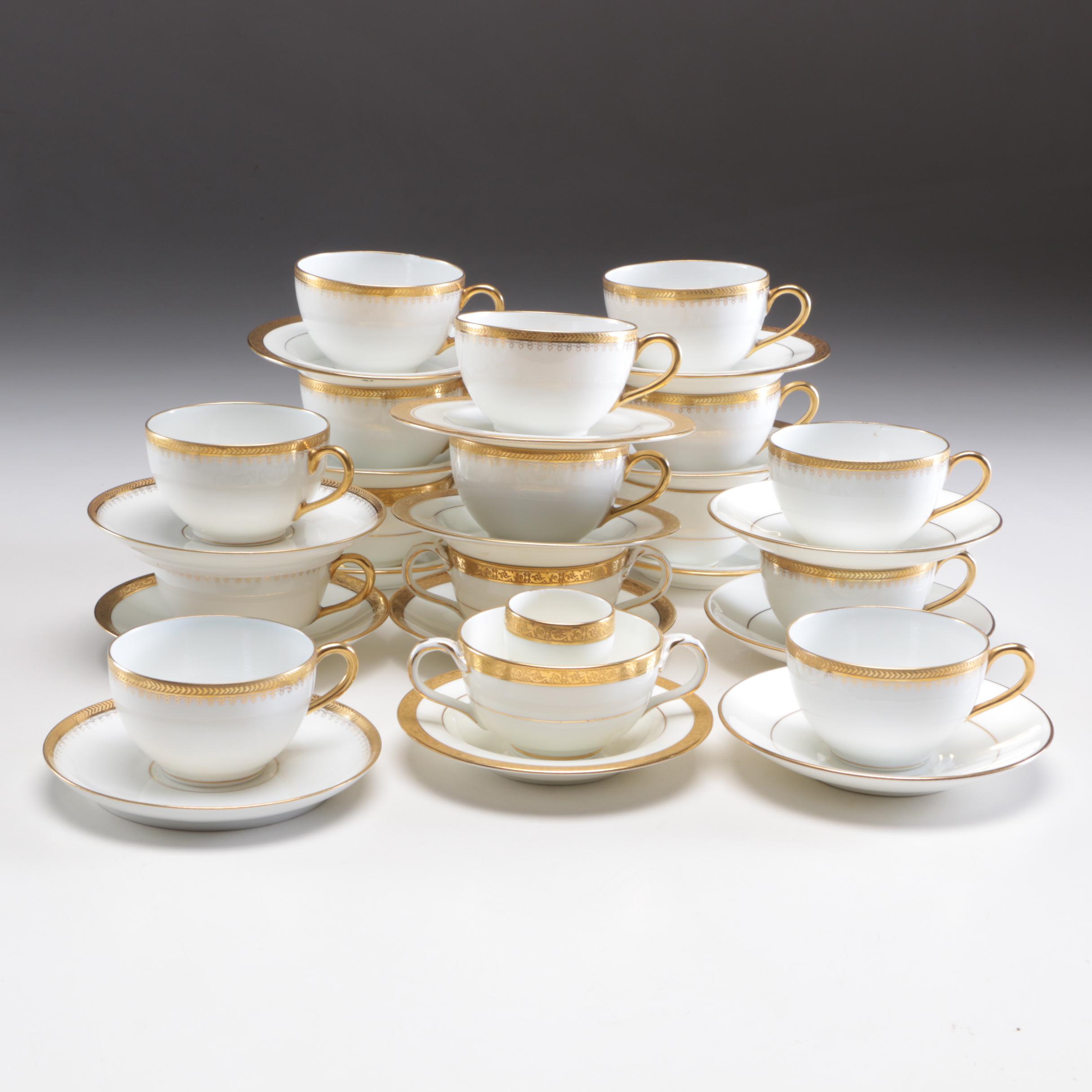Cauldon and D&C Porcelain Gold and White Dinnerware