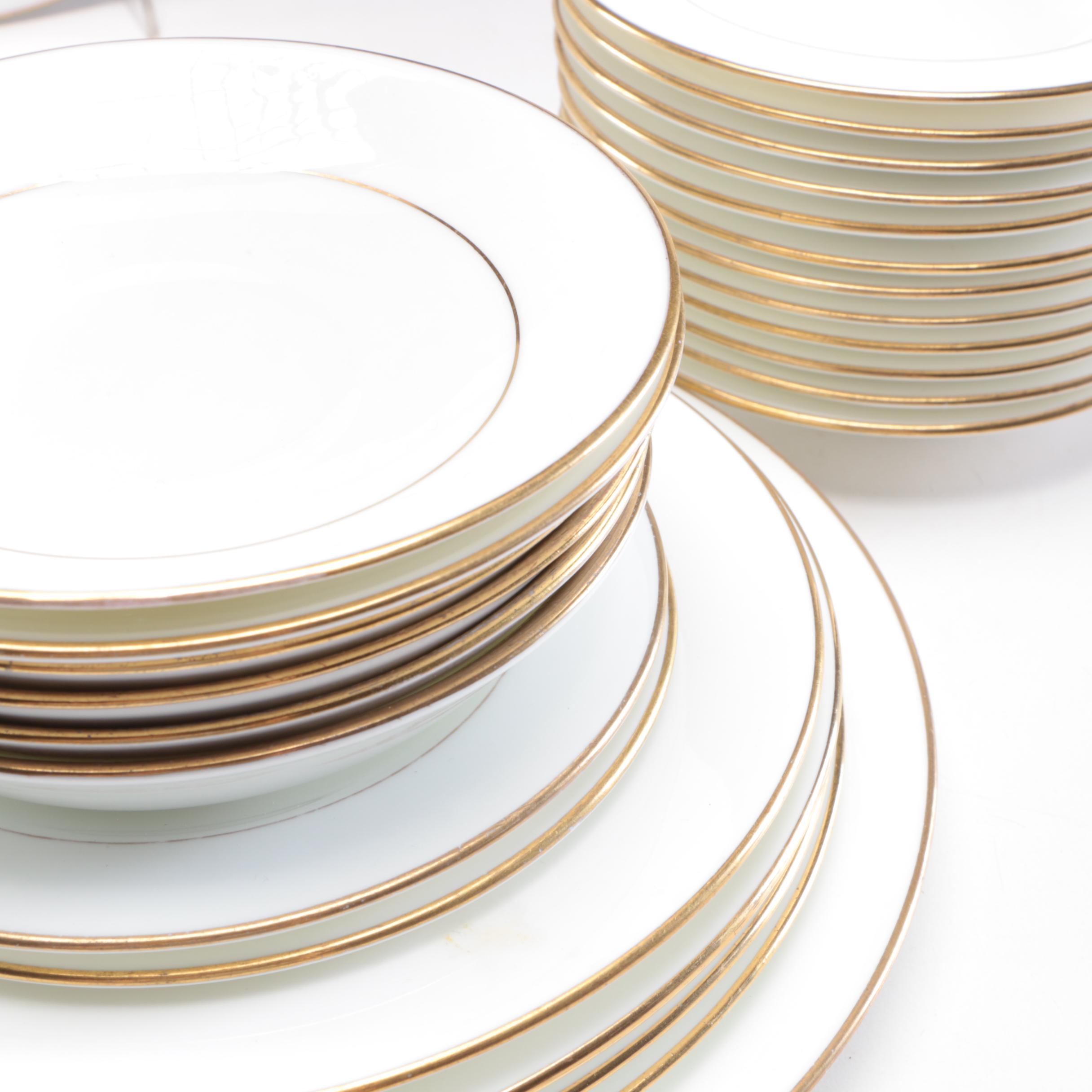 Cauldon and D&C Porcelain Gold and White Dinnerware