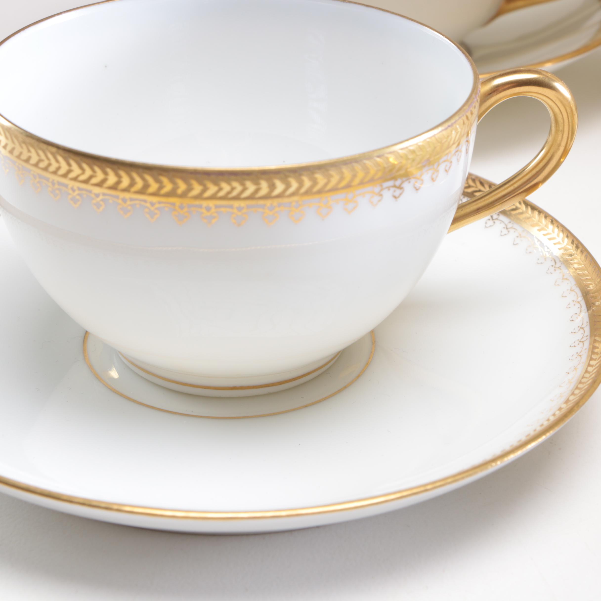 Cauldon and D&C Porcelain Gold and White Dinnerware