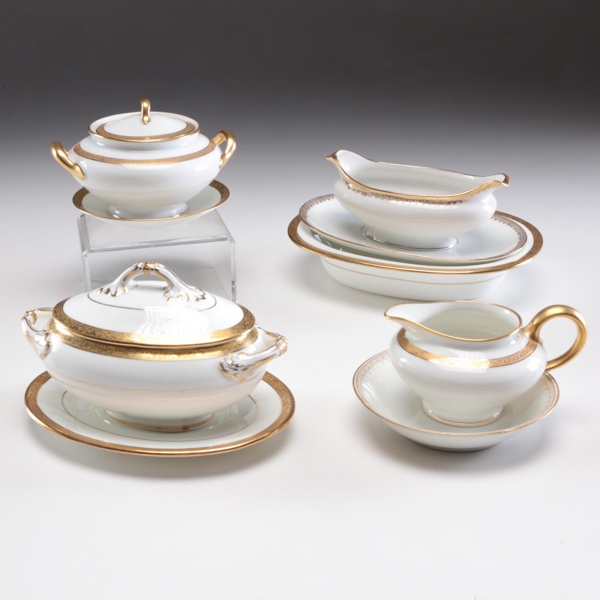 Cauldon and D&C Porcelain Gold and White Dinnerware