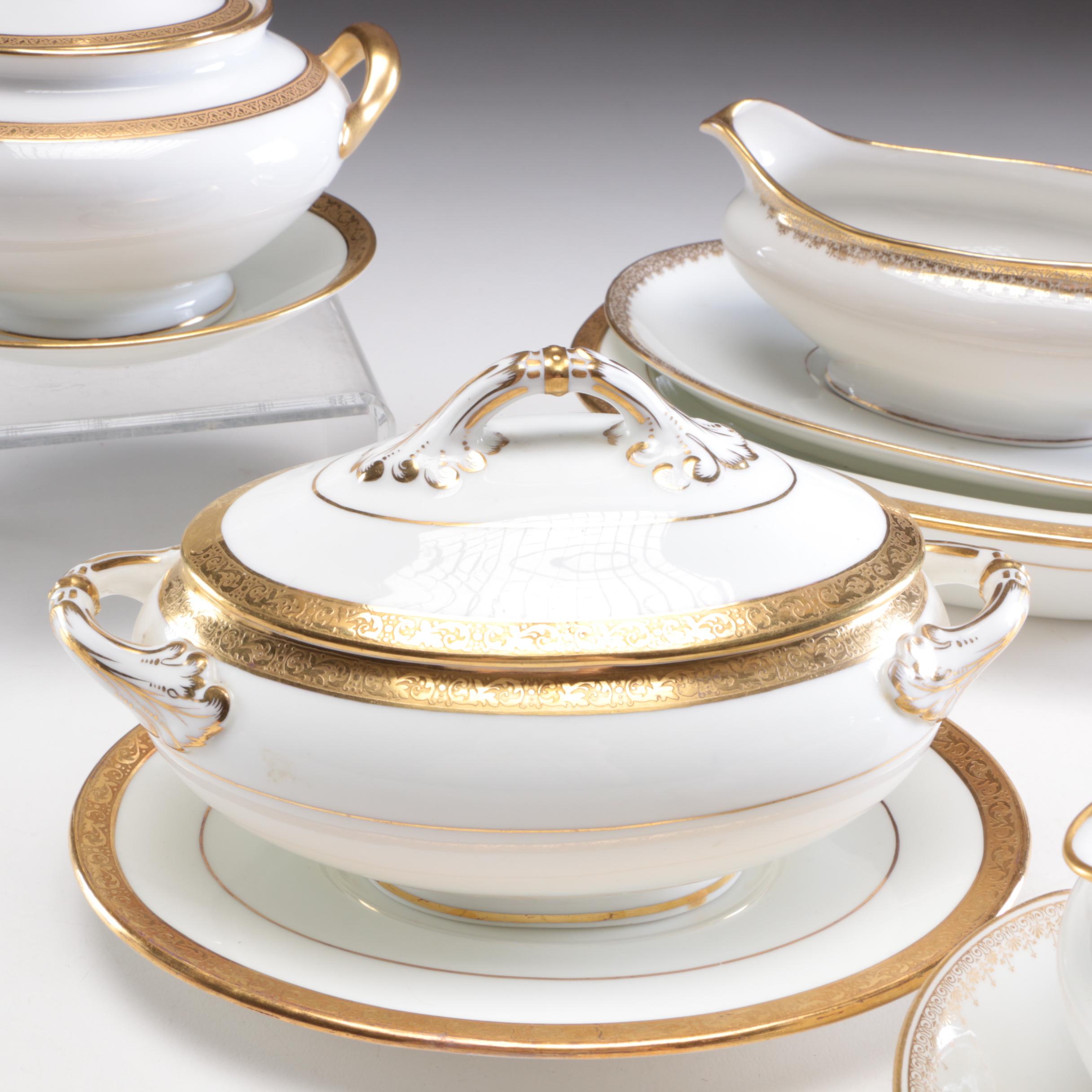 Cauldon and D&C Porcelain Gold and White Dinnerware