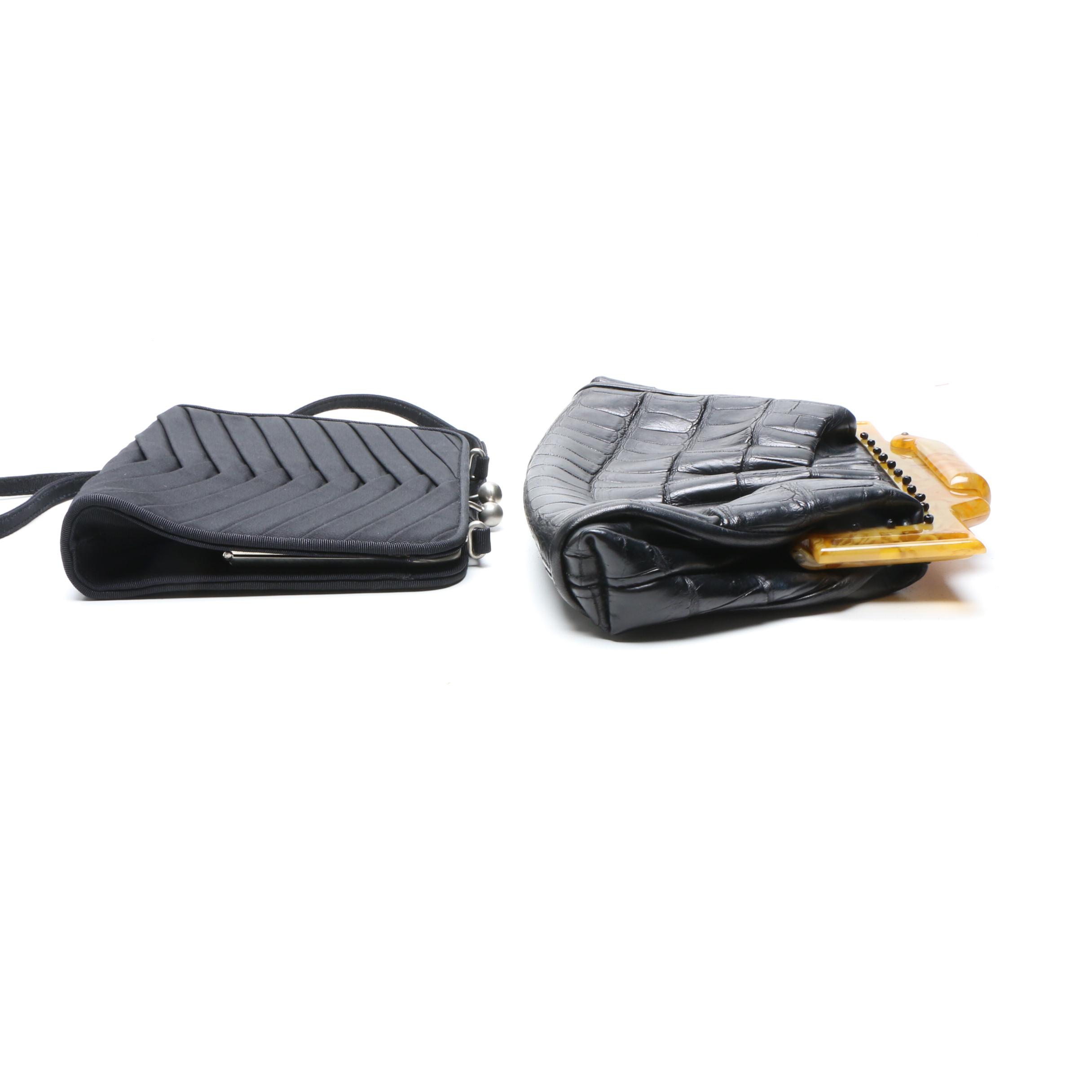 Grace A Agostino Crocodile Embossed Clutch and Giorgio Armani and Walborg Bags