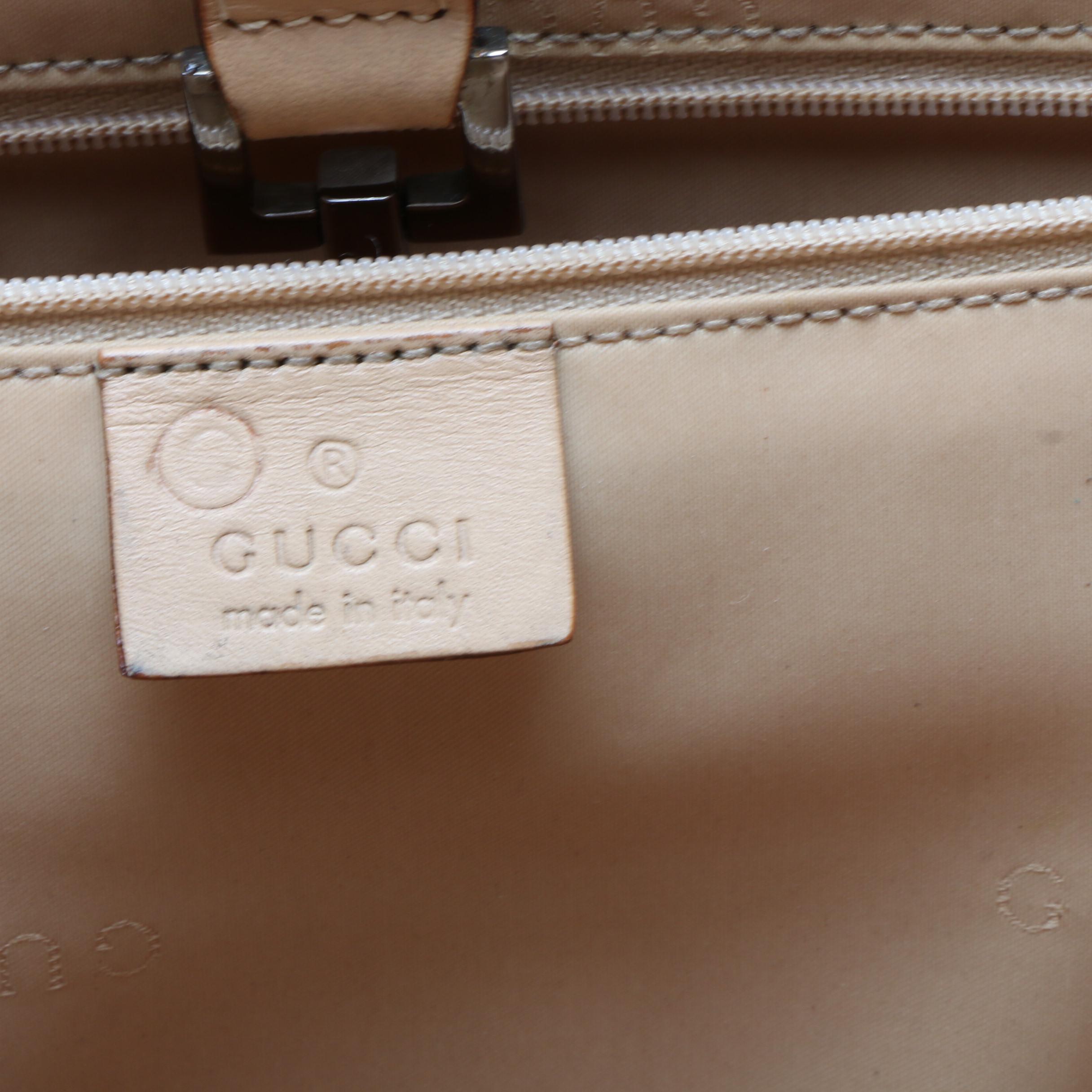 Gucci Beige Nylon and Leather Tote Bag