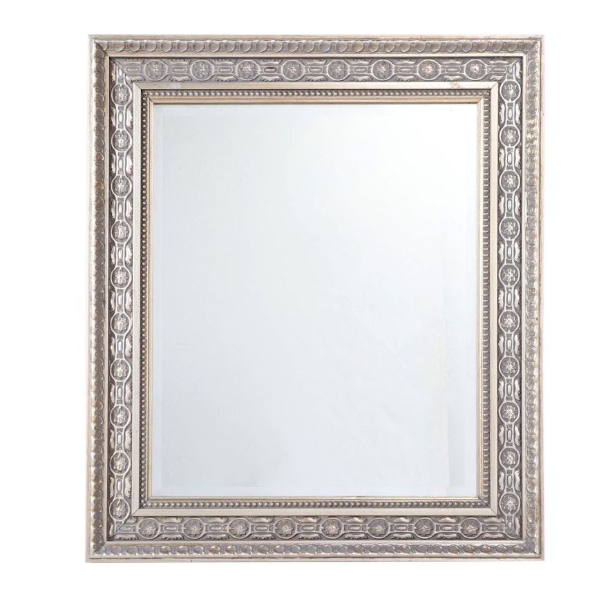 Cassetta Style Silver Tone Wall Mirror