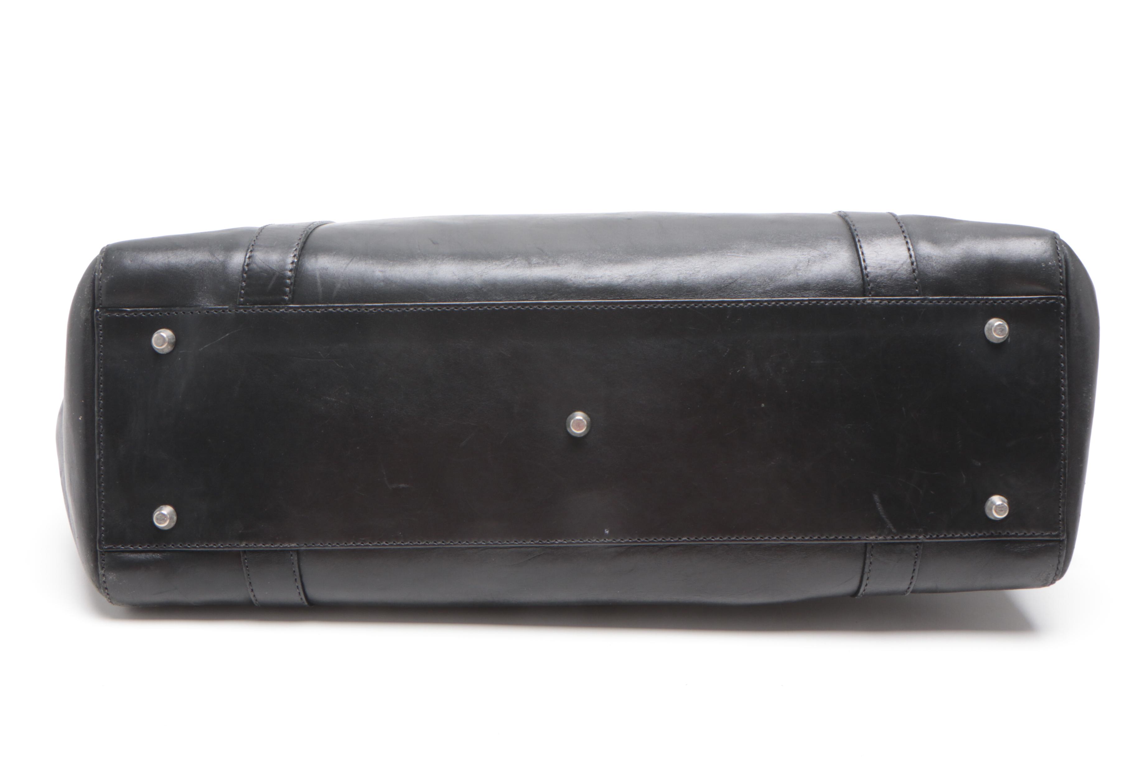 Christian Dior Paris Black Leather Piercing Handbag