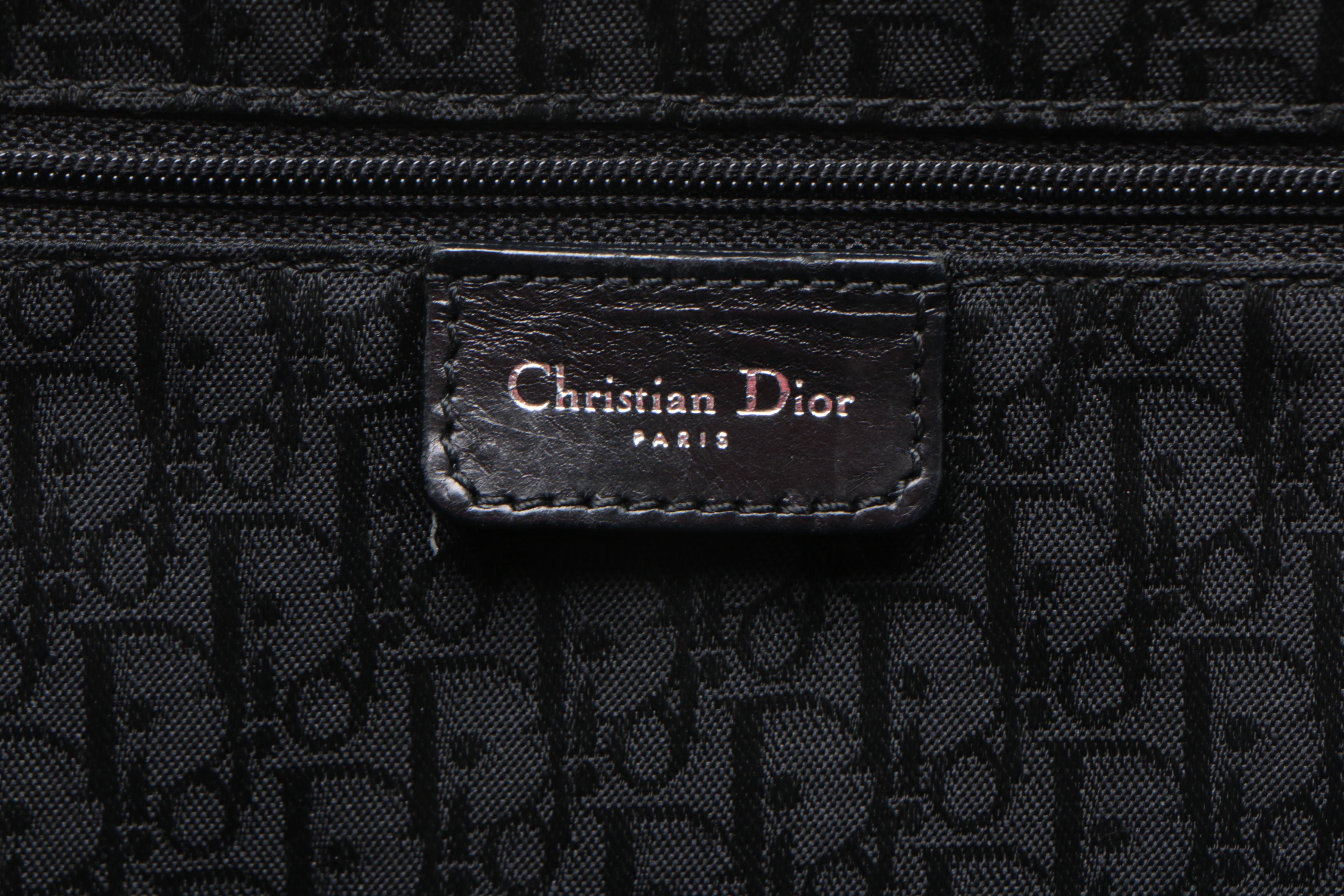 Christian Dior Paris Black Leather Piercing Handbag