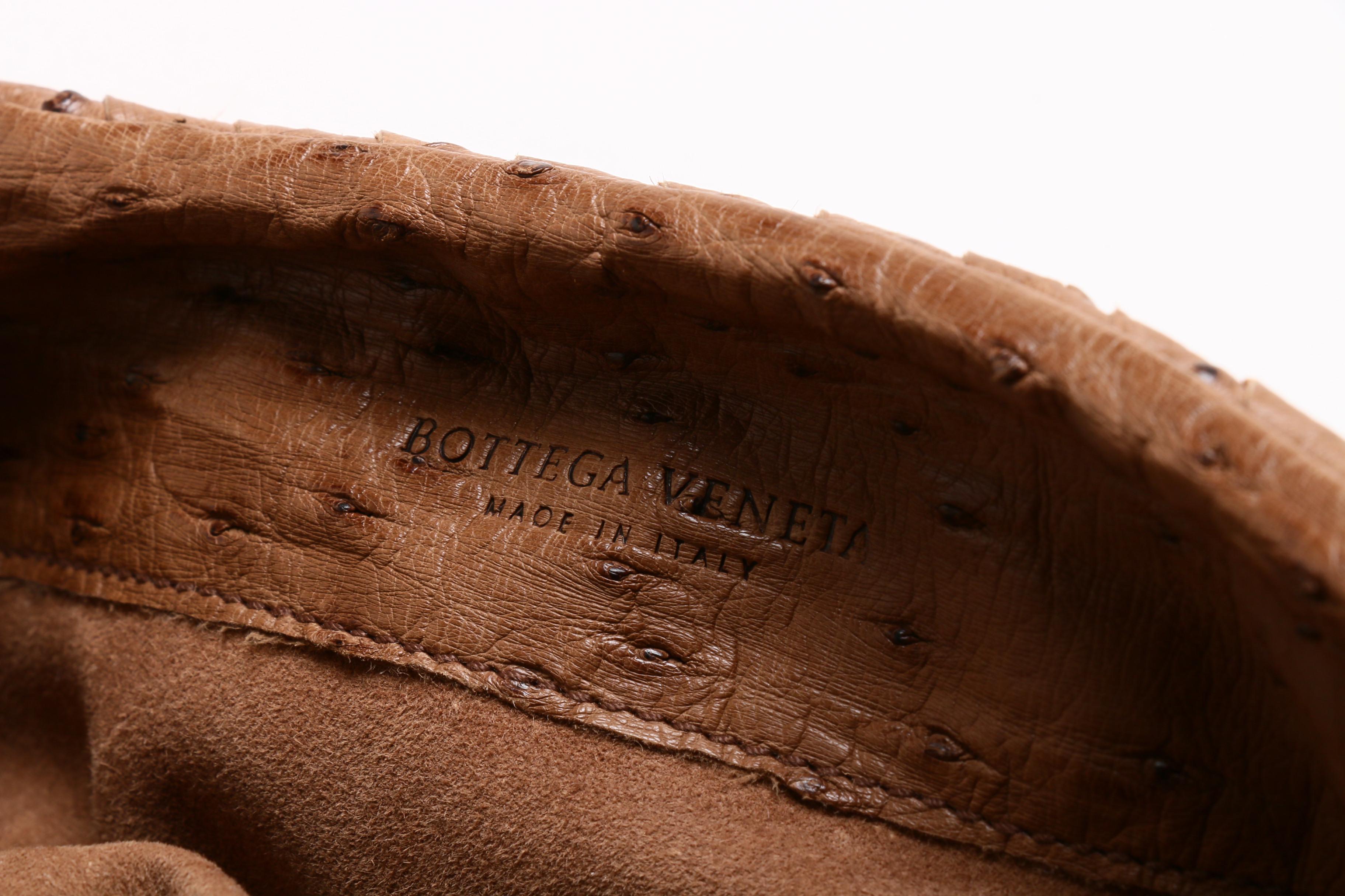 Bottega Veneta Intrecciato Ostrich Leather Satchel
