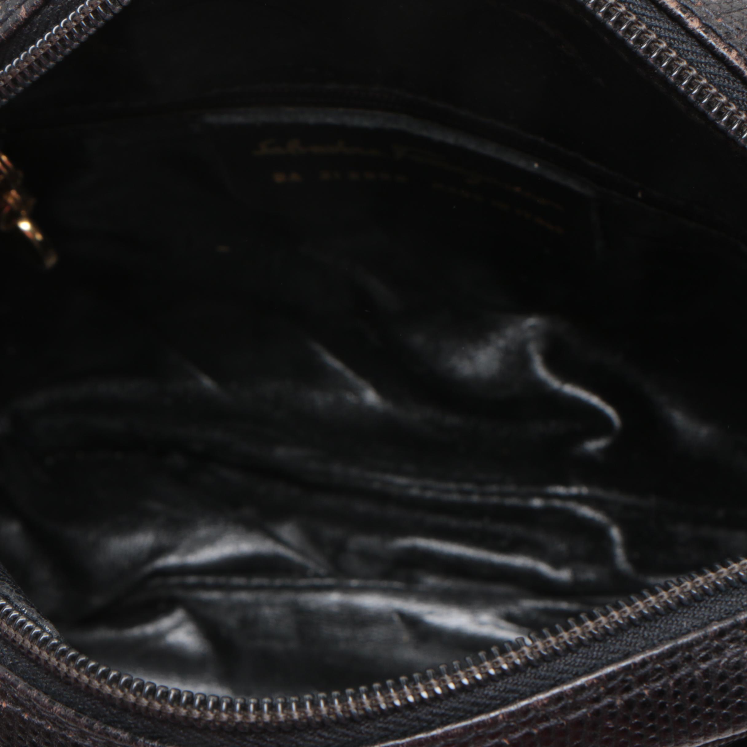 Salvatore Ferragamo Black Leather Valla Shoulder Bag and Coach Ashley Tote Bag