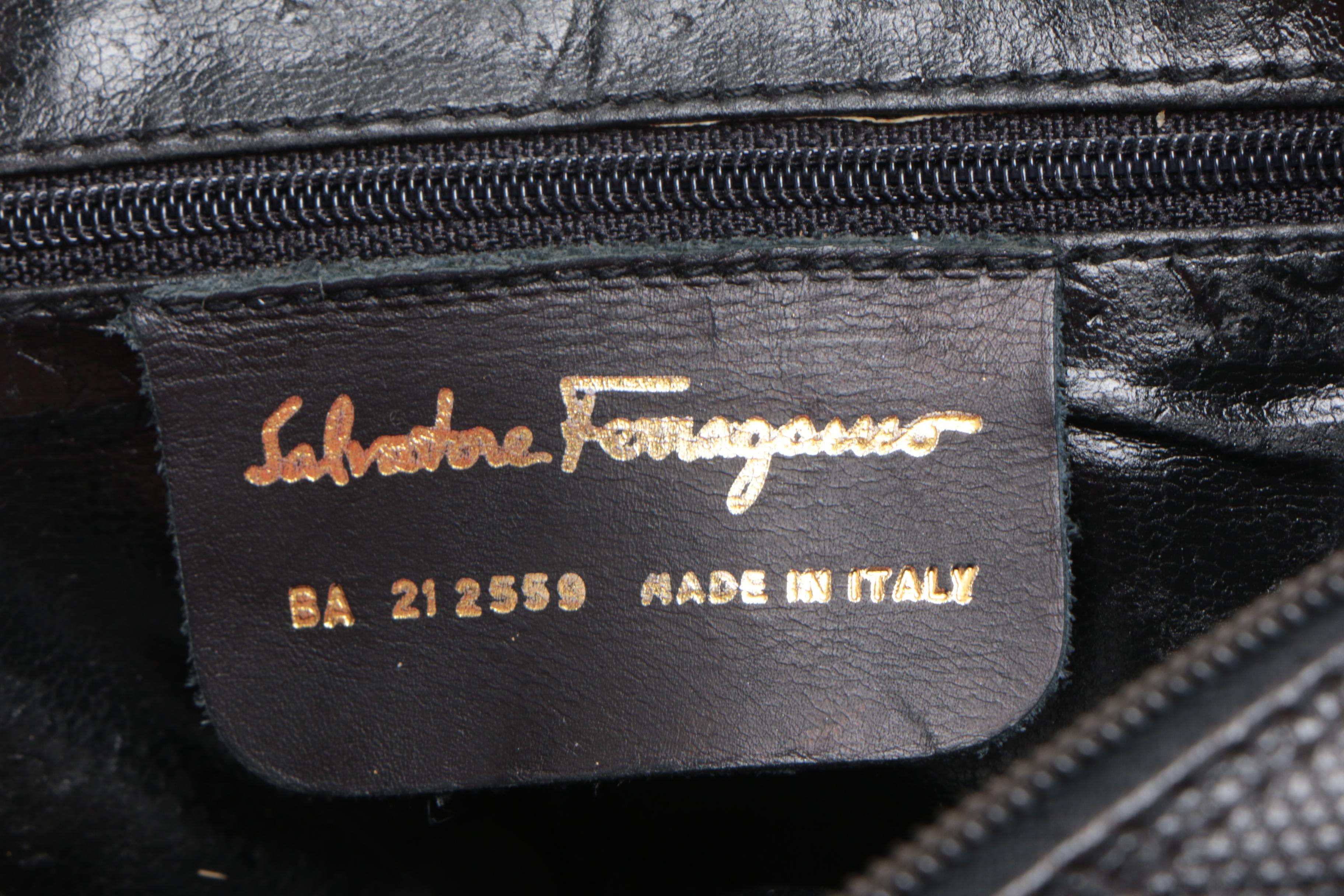 Salvatore Ferragamo Black Leather Valla Shoulder Bag and Coach Ashley Tote Bag