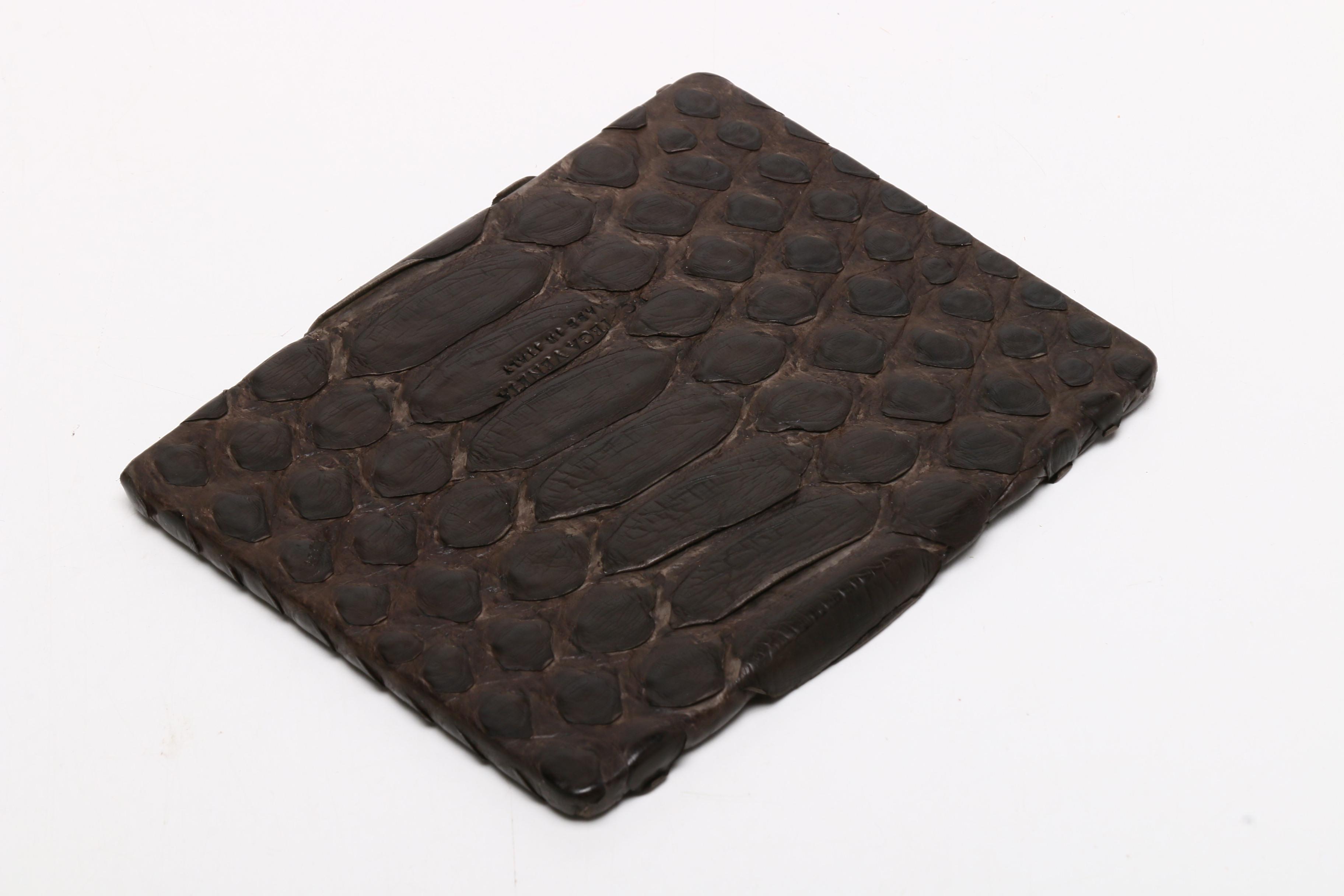 Bottega Veneta Dark Brown Python Skin Frame Bag