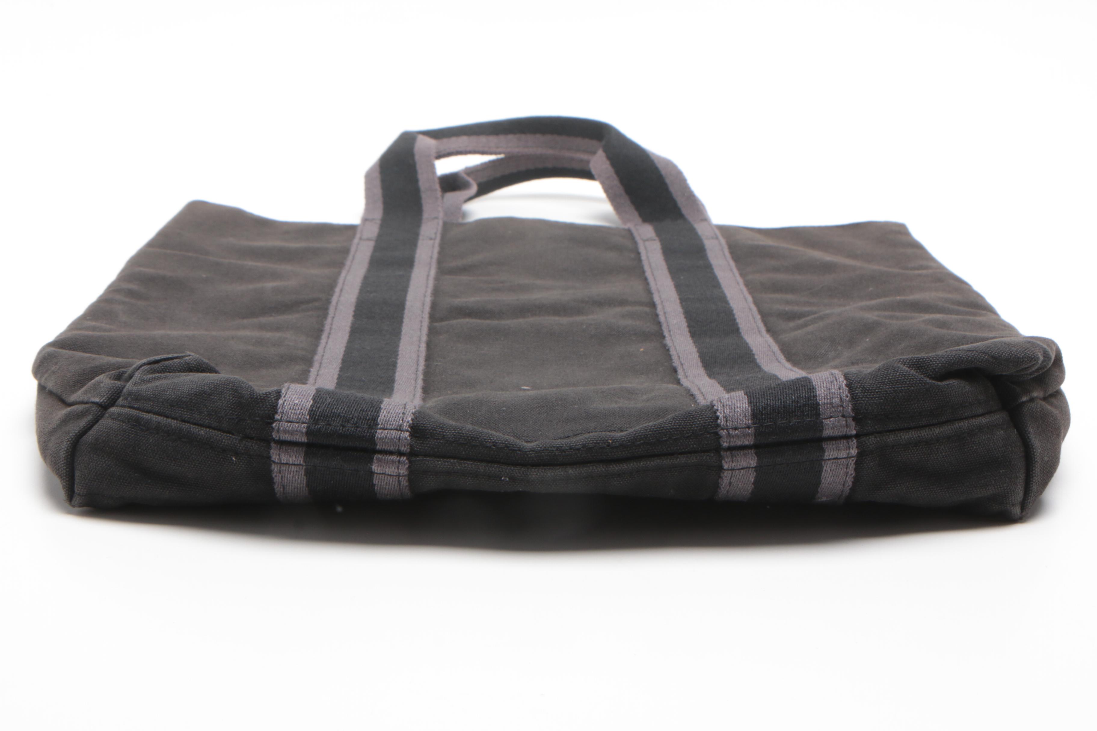 Hermès Paris Fourre Tout Cabas Black and Gray Canvas Tote