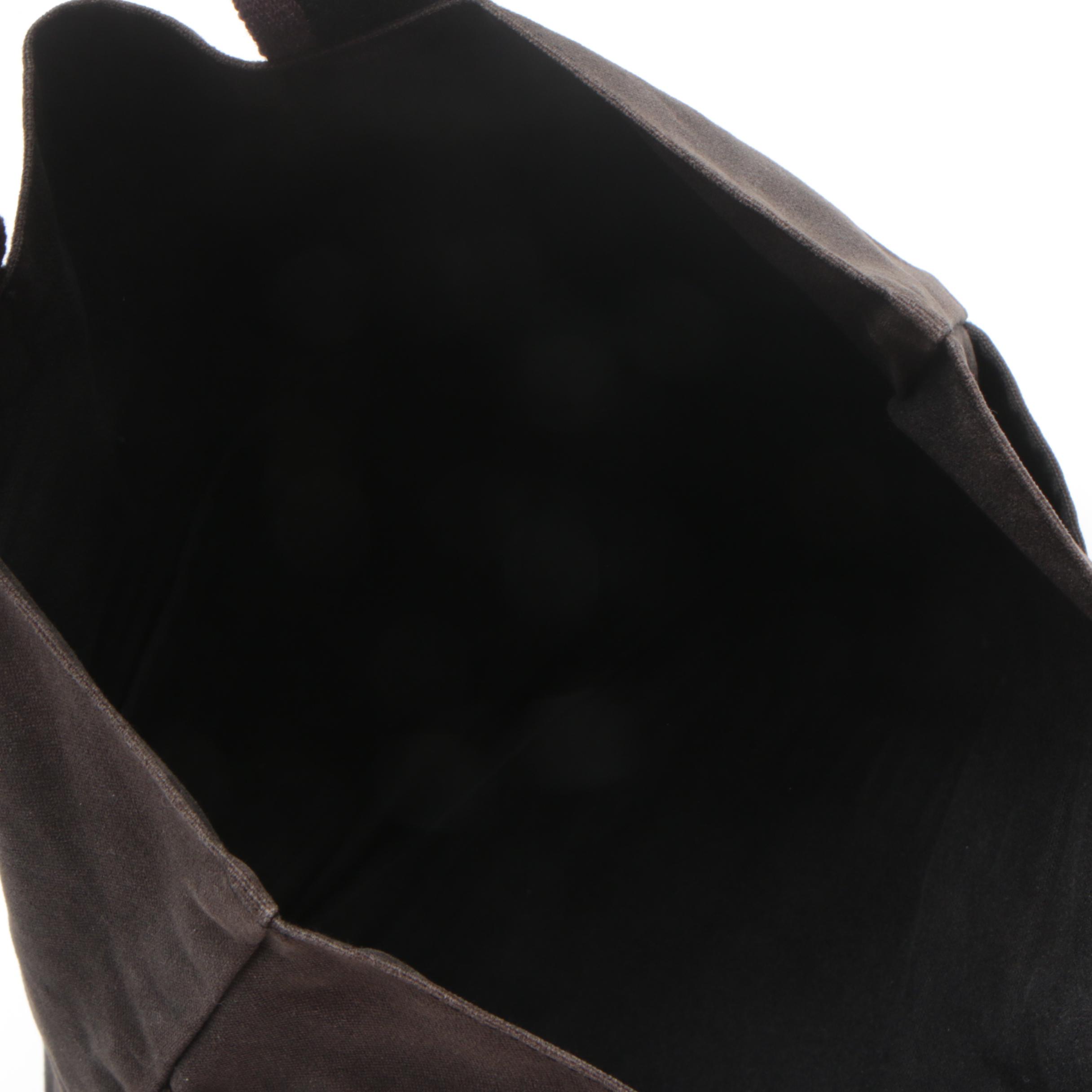 Hermès Paris Fourre Tout Cabas Black and Gray Canvas Tote