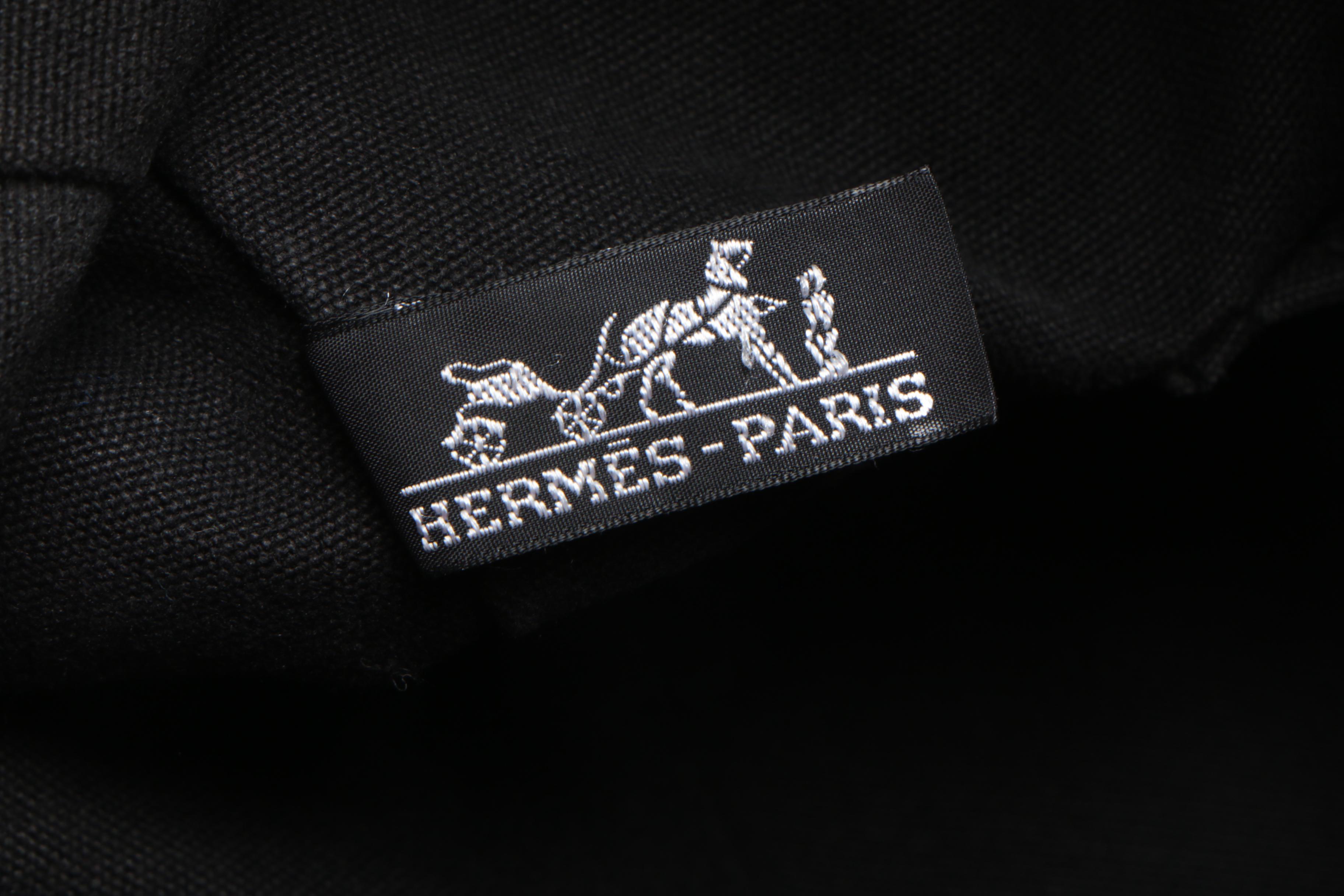 Hermès Paris Fourre Tout Cabas Black and Gray Canvas Tote