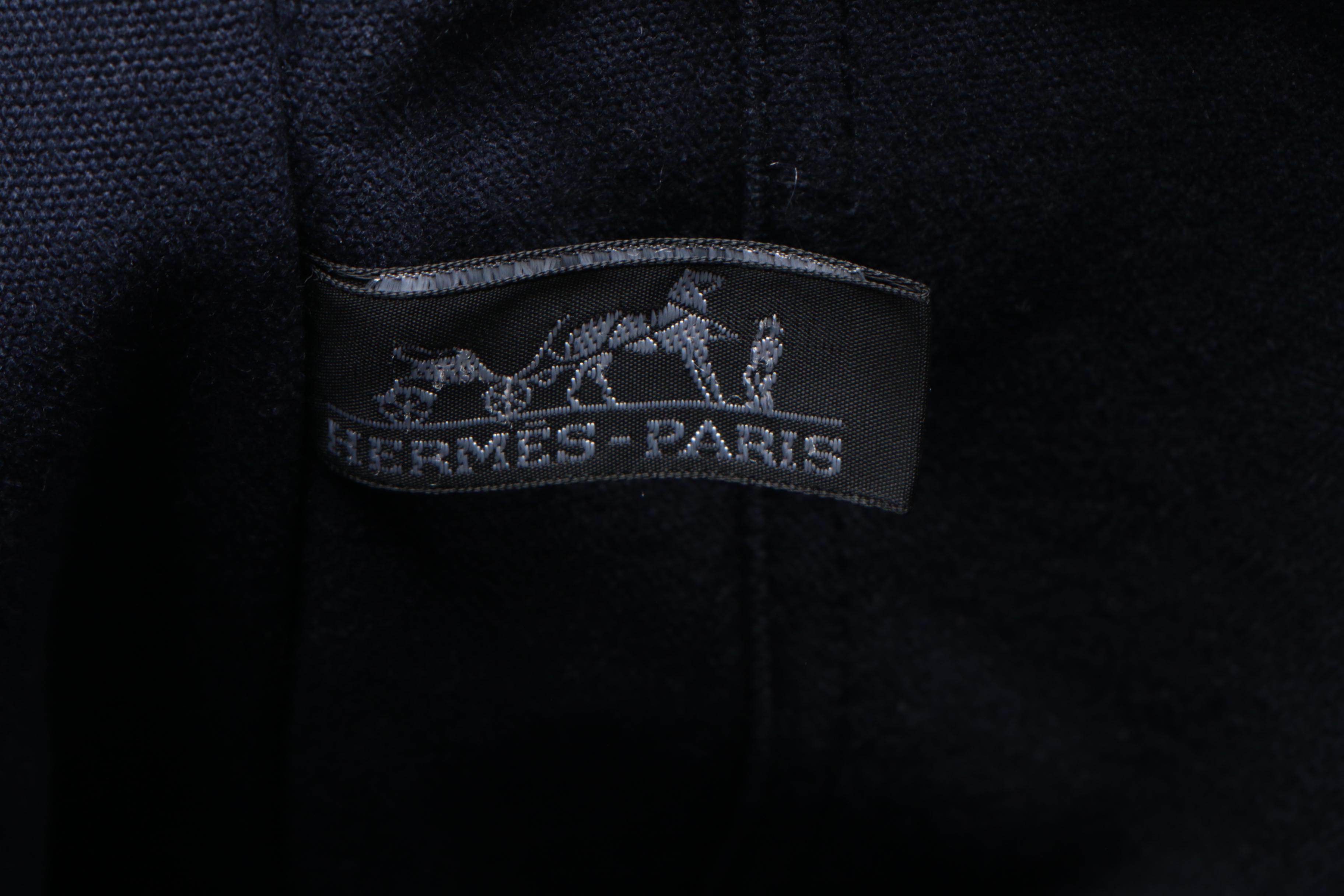Hermès Paris Navy Blue Fourre-Tout Canvas Tote Bag