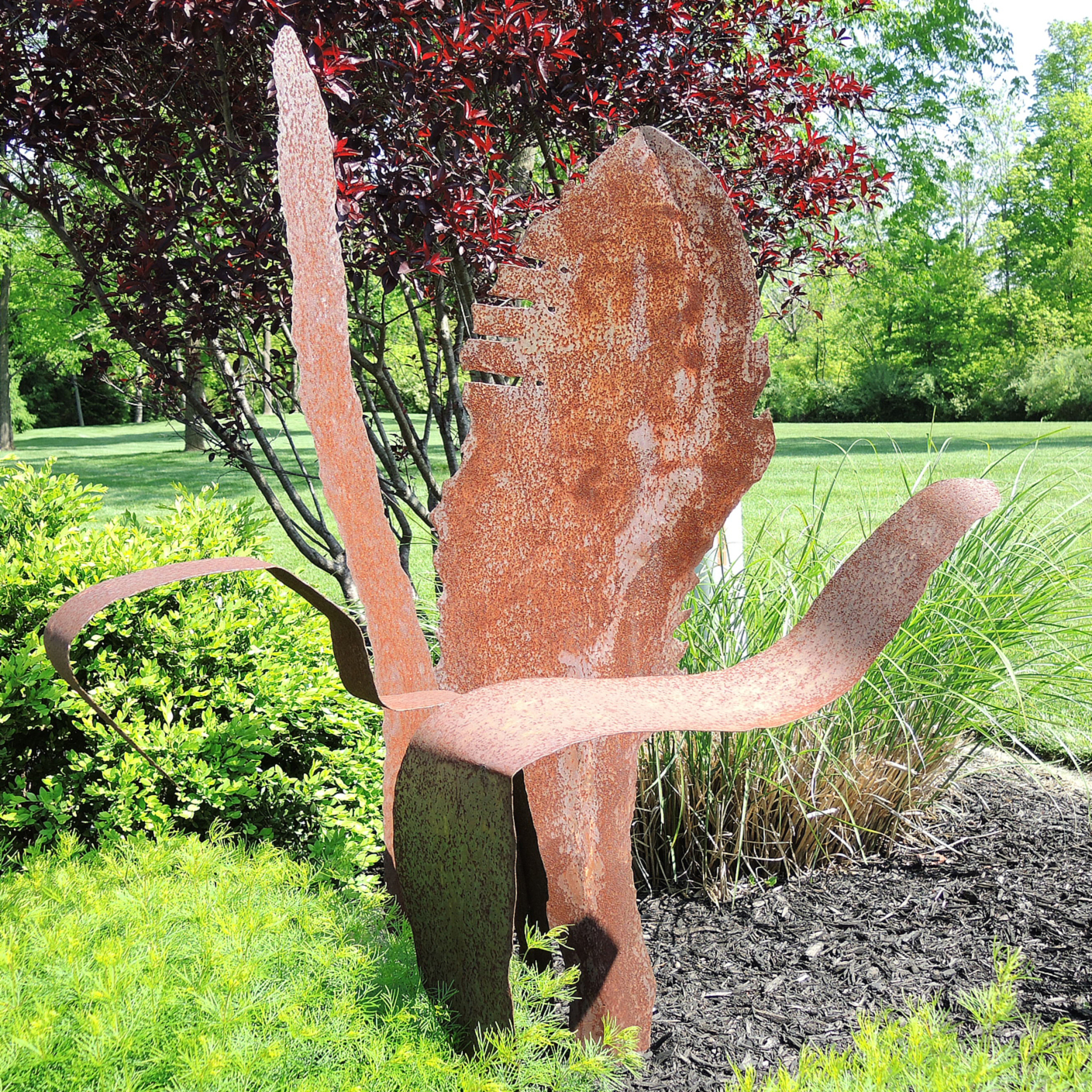 Modern Stylized Leaves Garden Sculptures