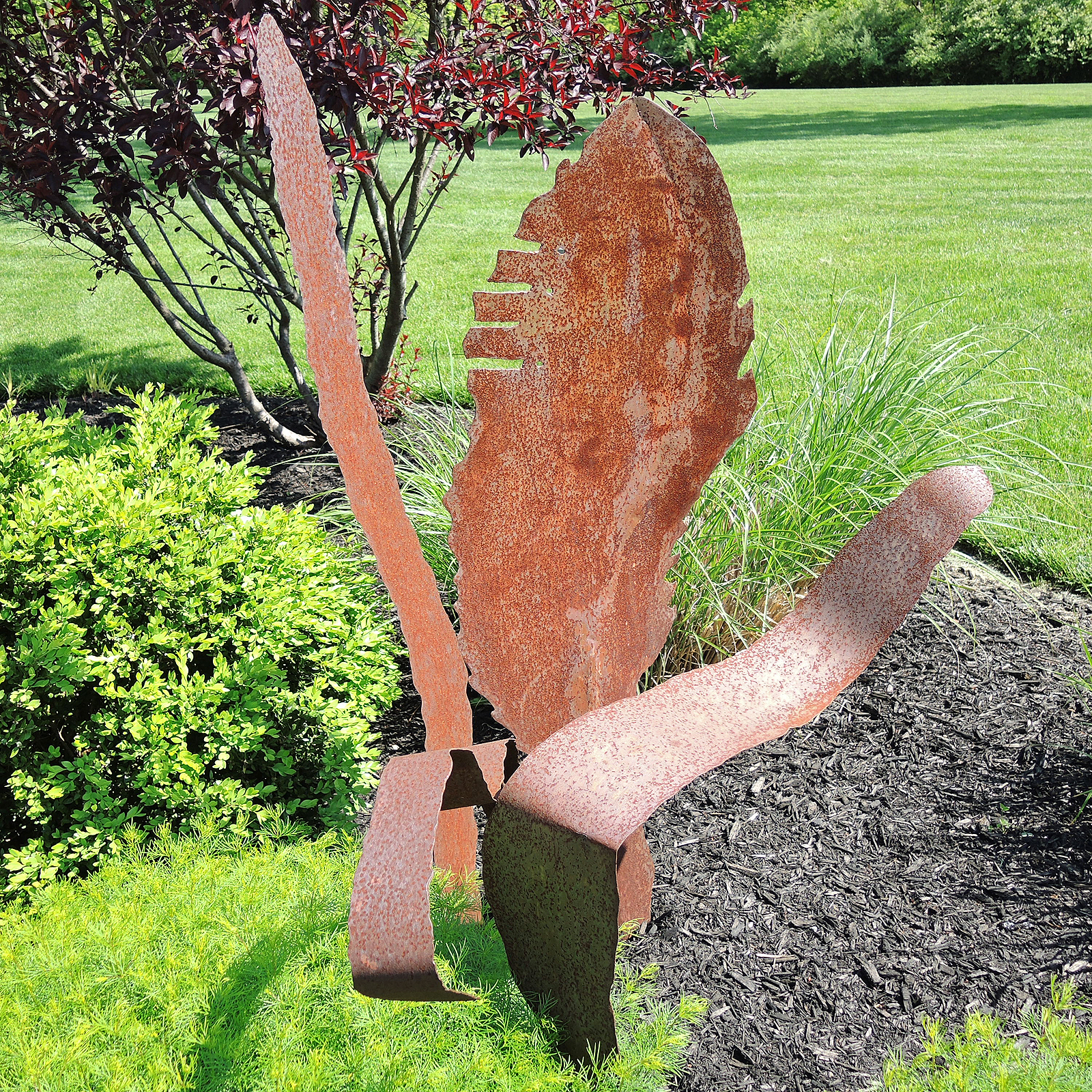 Modern Stylized Leaves Garden Sculptures