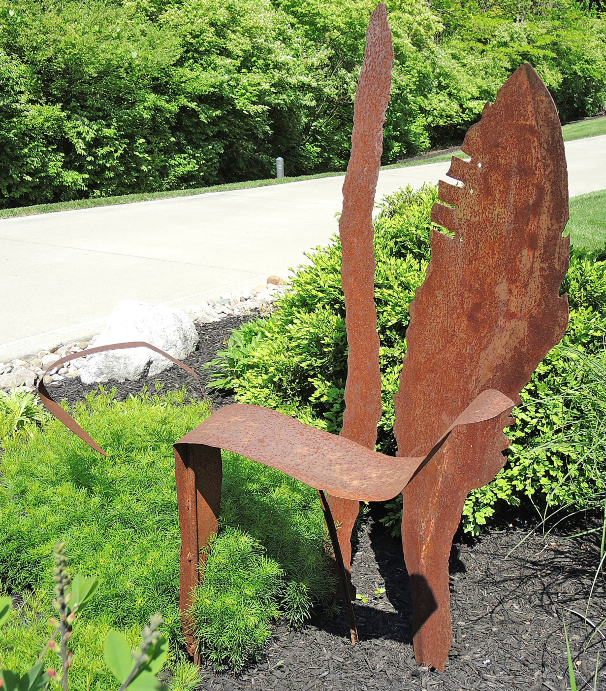 Modern Stylized Leaves Garden Sculptures
