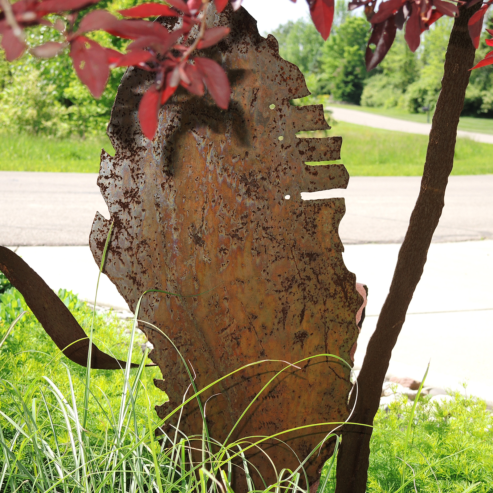 Modern Stylized Leaves Garden Sculptures