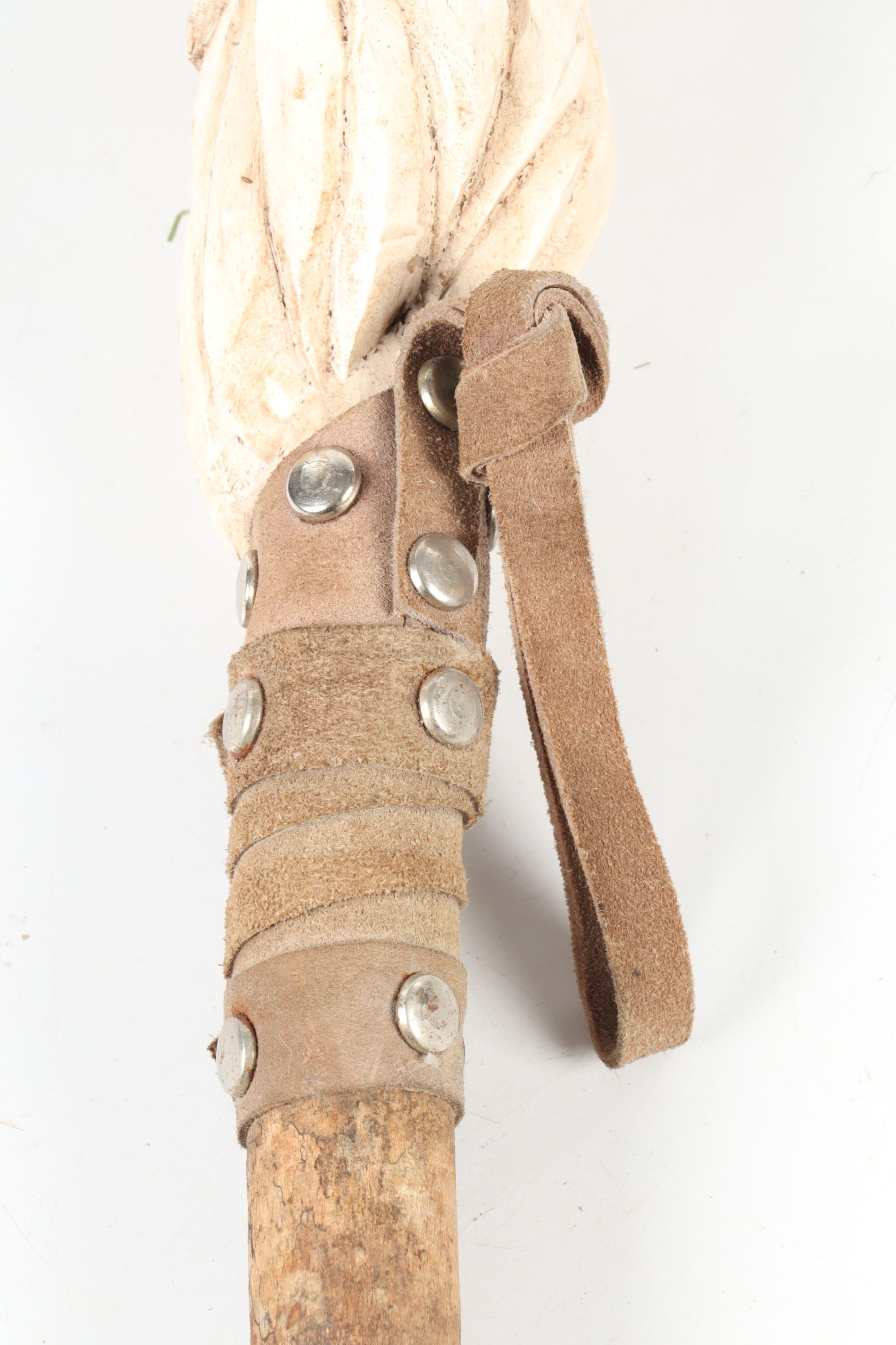 Carved Wooden Santa Claus Walking Stick