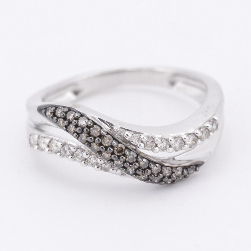 10K White Gold Diamond Ring