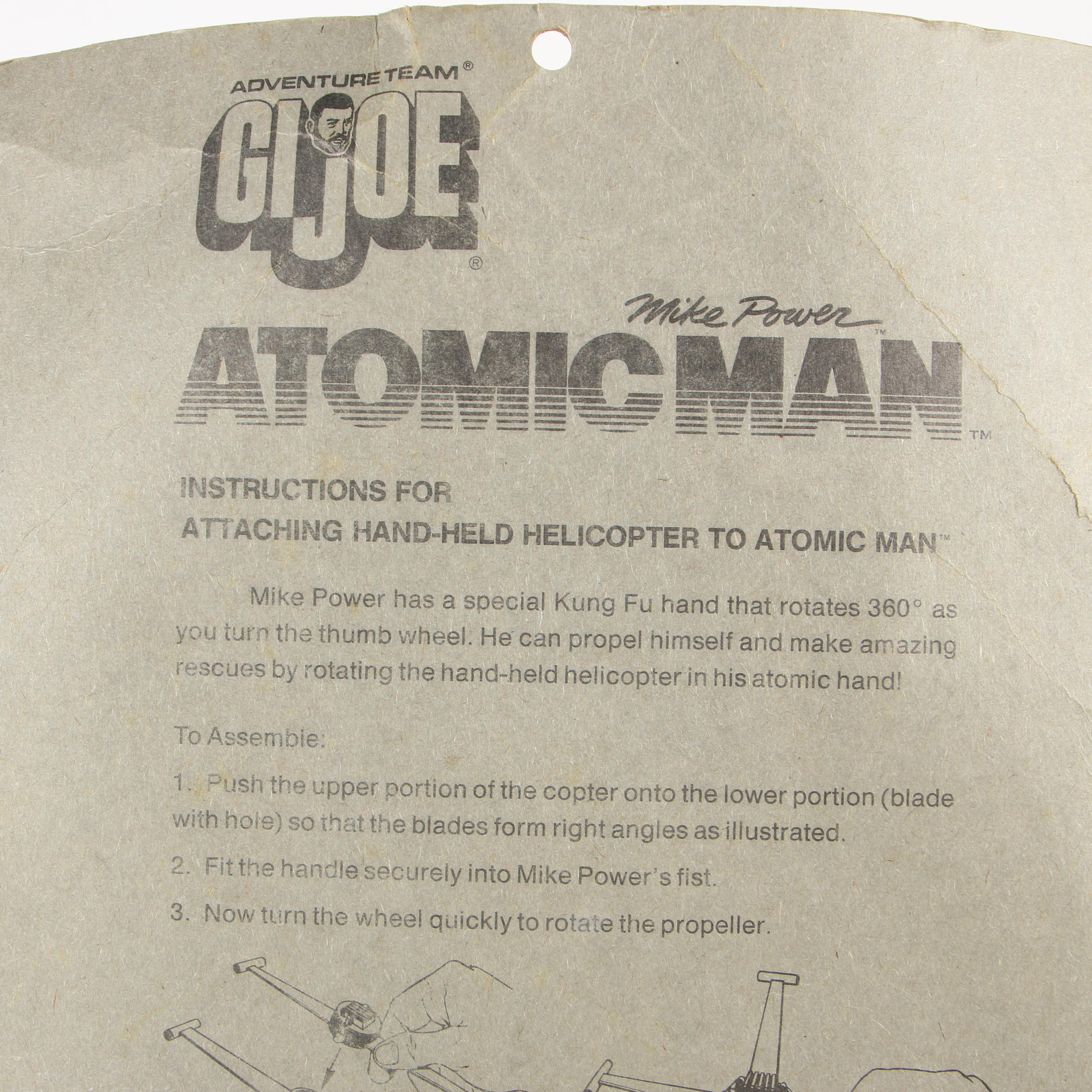 Hasbro Adventure Team GI Joe Mike Power, Atomic Man, 1975