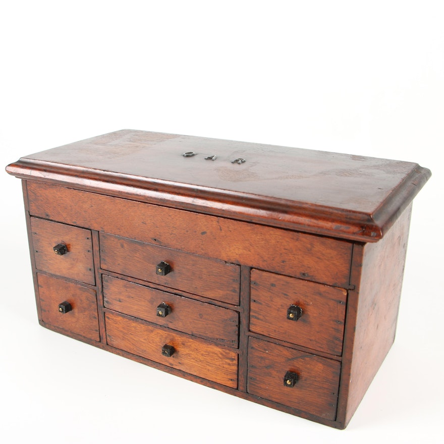 Mahogany Jewelry Box, Late 19th/ Early 20th Century