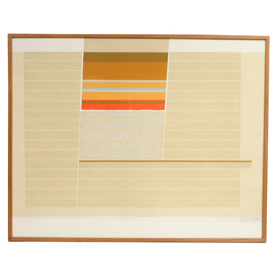 Max Hayslette Abstract Serigraph, Mid 20th Century