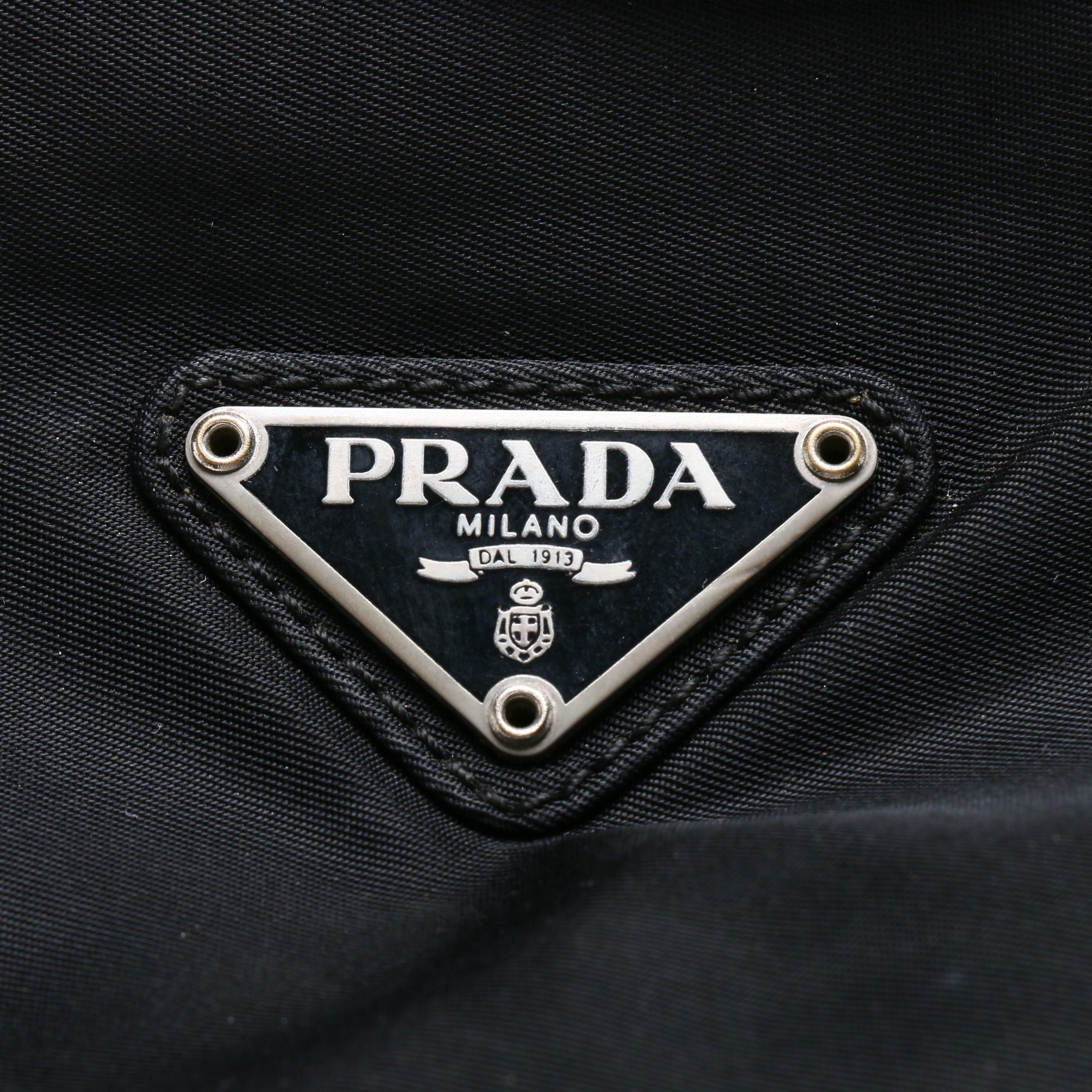 Prada Black Tessuto Nylon Tote Bag With Prada Shield Style Sunglasses