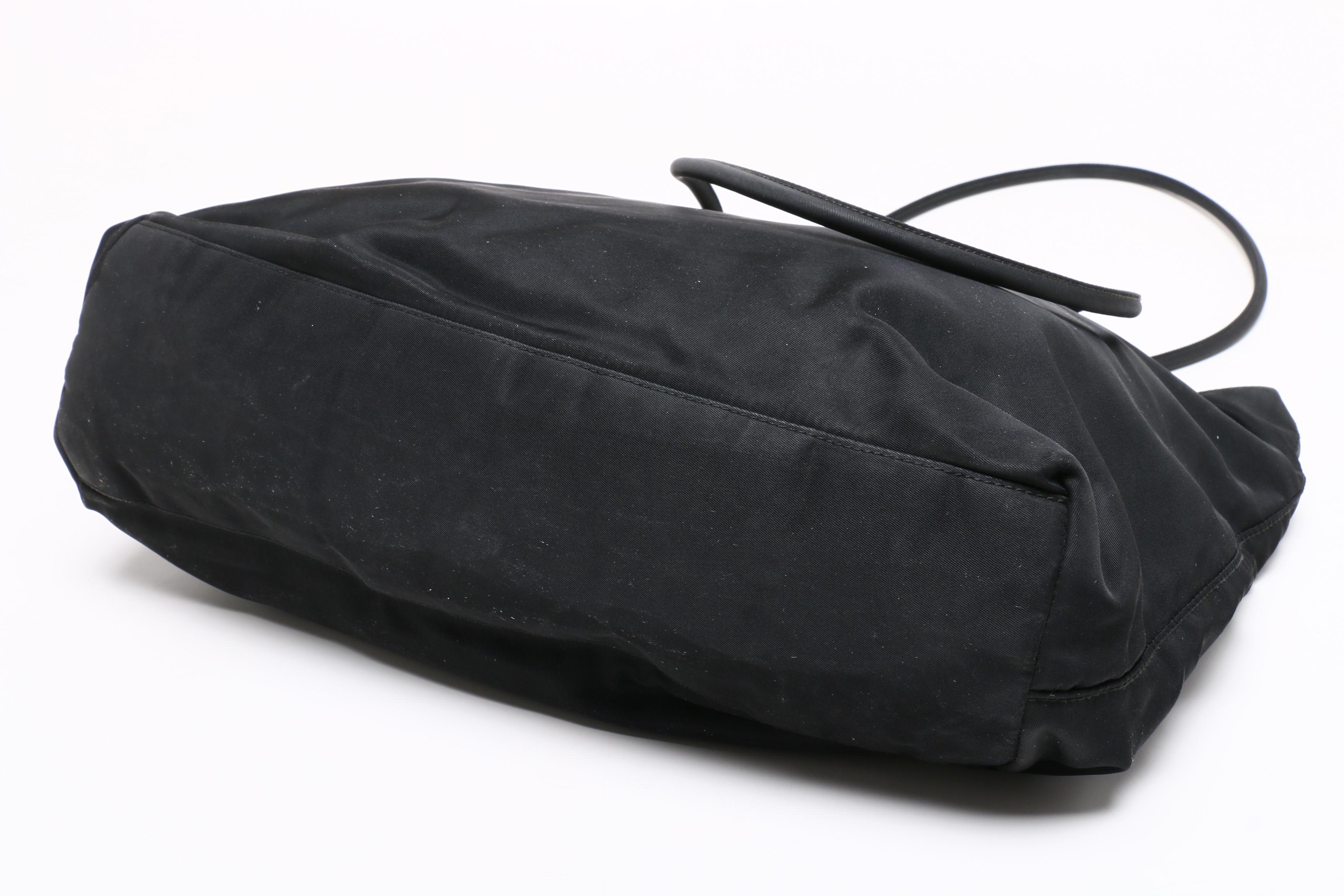 Prada Black Tessuto Nylon Tote Bag With Prada Shield Style Sunglasses