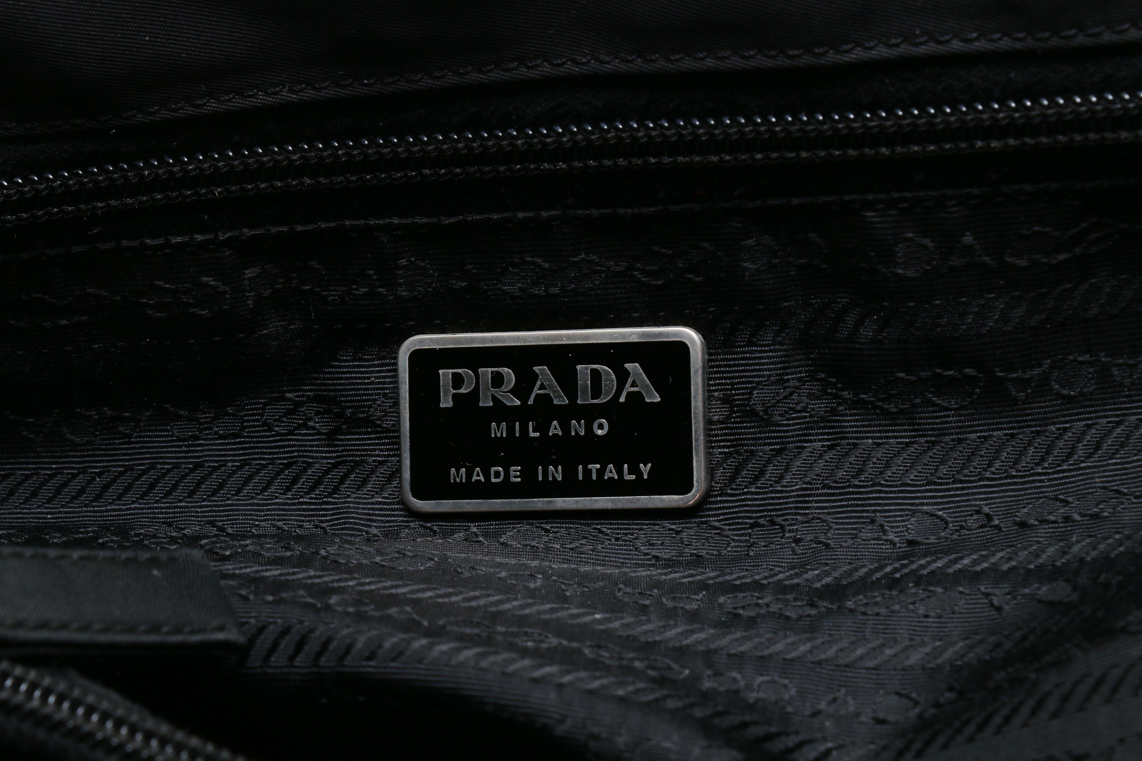 Prada Black Tessuto Nylon Tote Bag With Prada Shield Style Sunglasses