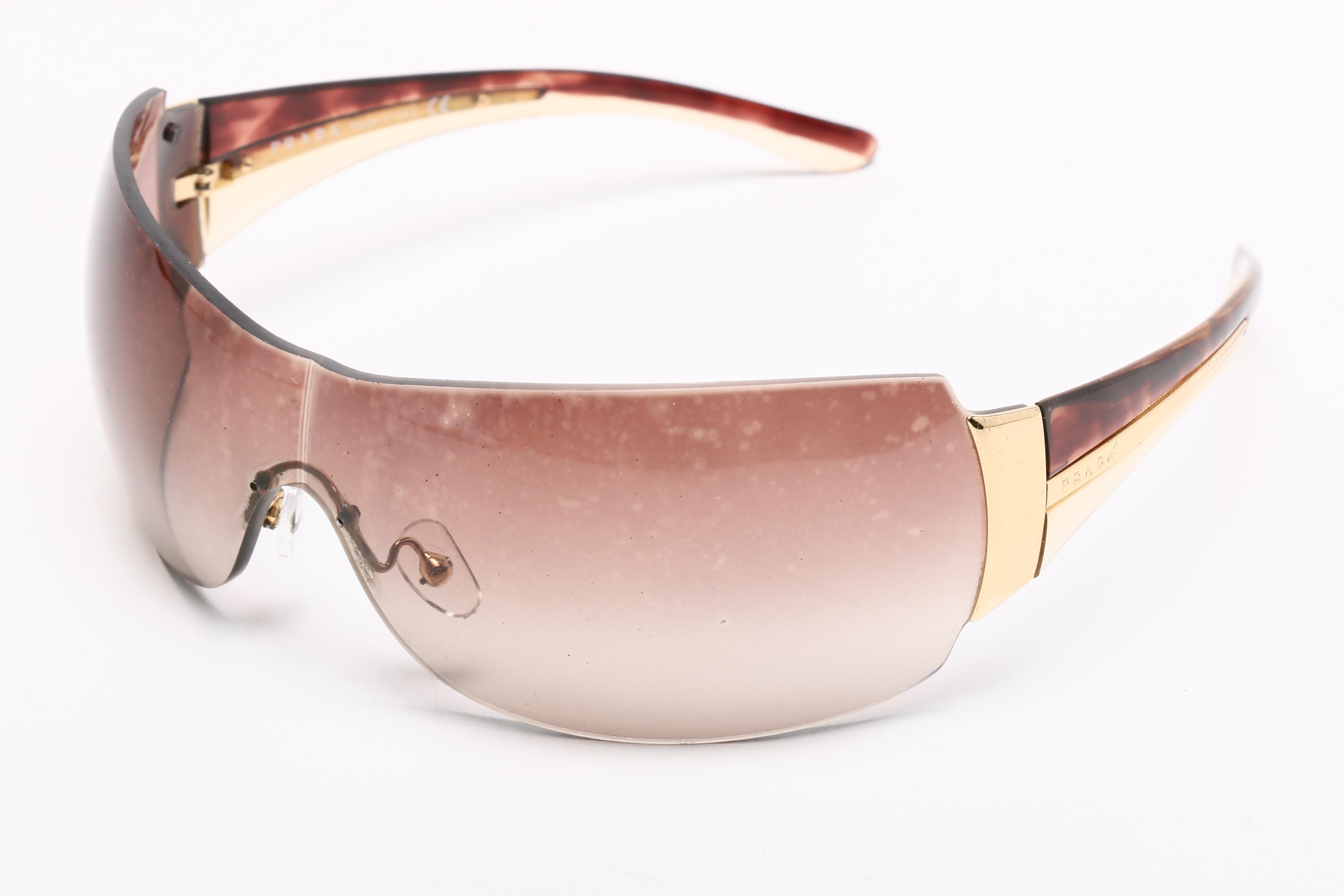 Prada Black Tessuto Nylon Tote Bag With Prada Shield Style Sunglasses