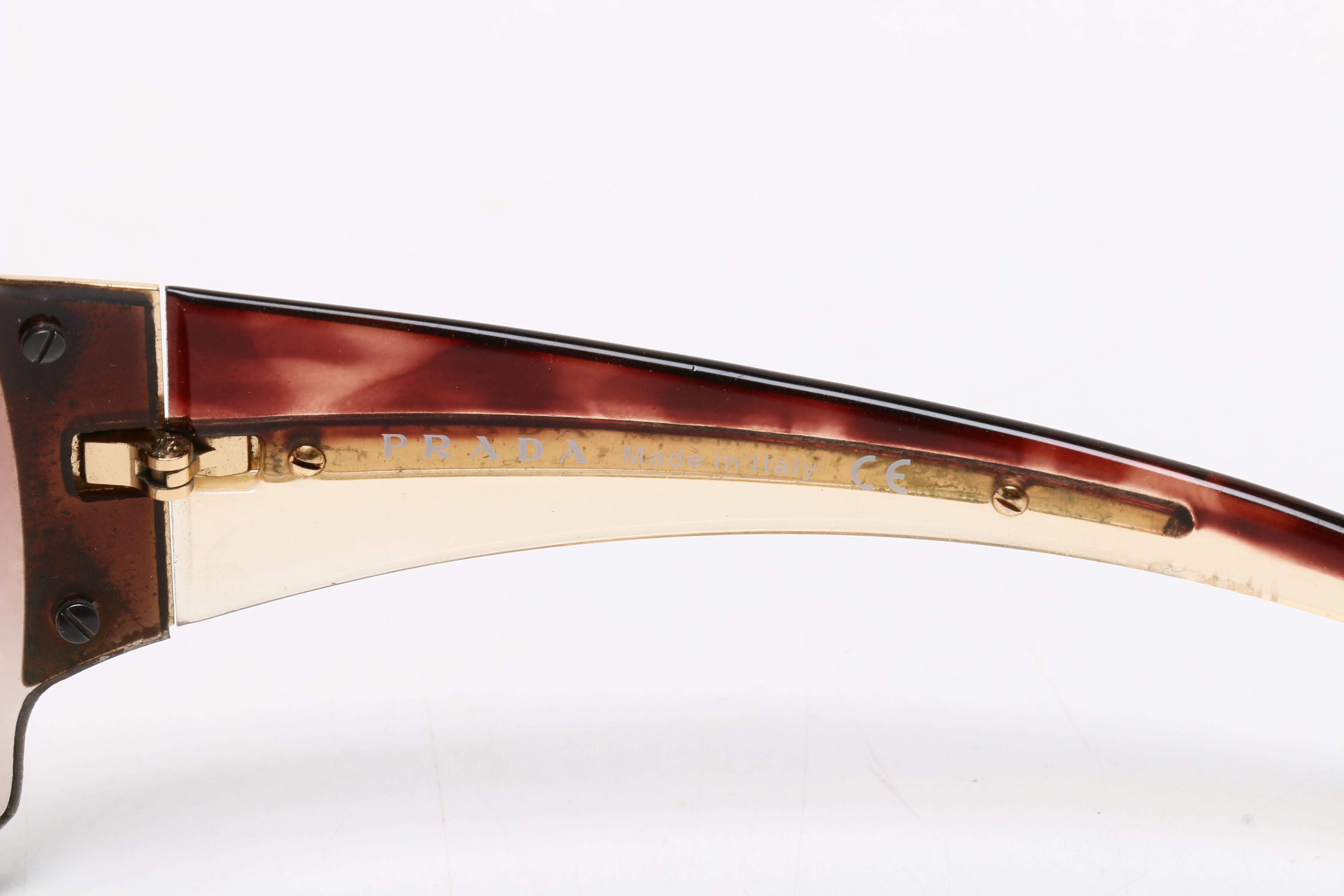 Prada Black Tessuto Nylon Tote Bag With Prada Shield Style Sunglasses