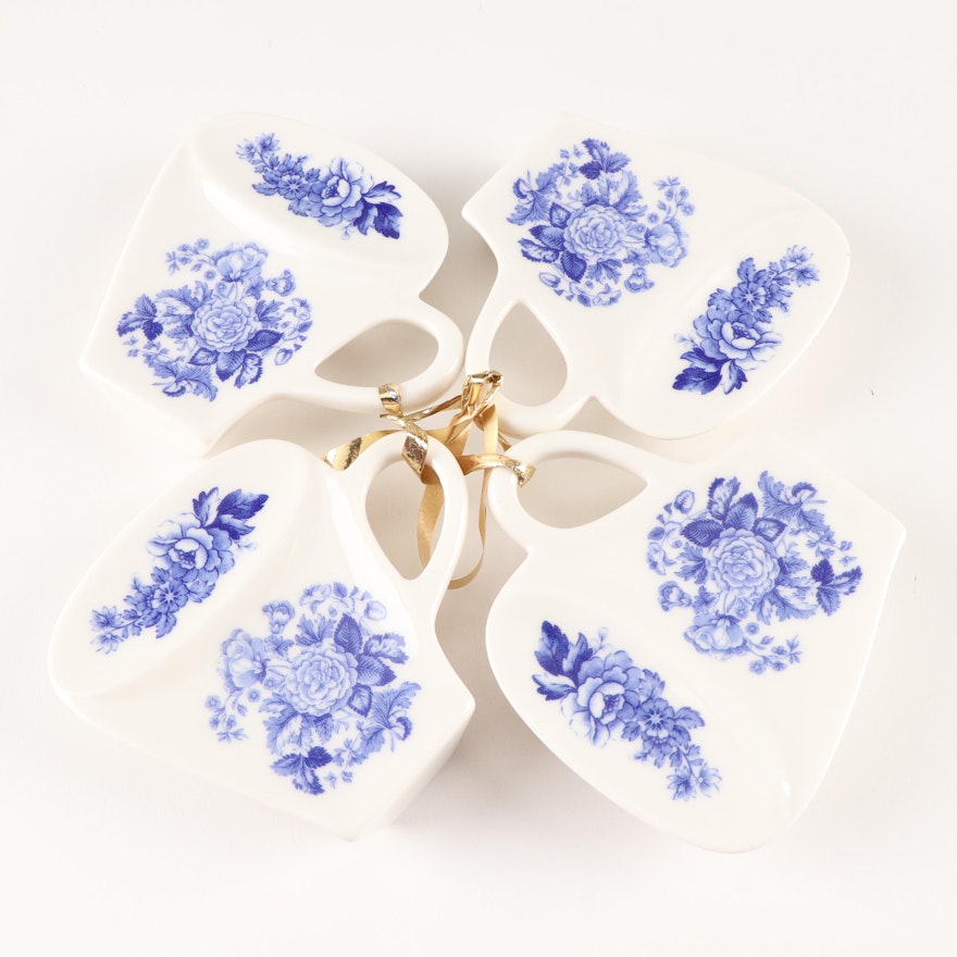 Spode Blue Room Collection Porcelain Tea Bag Rest Holder Grouping
