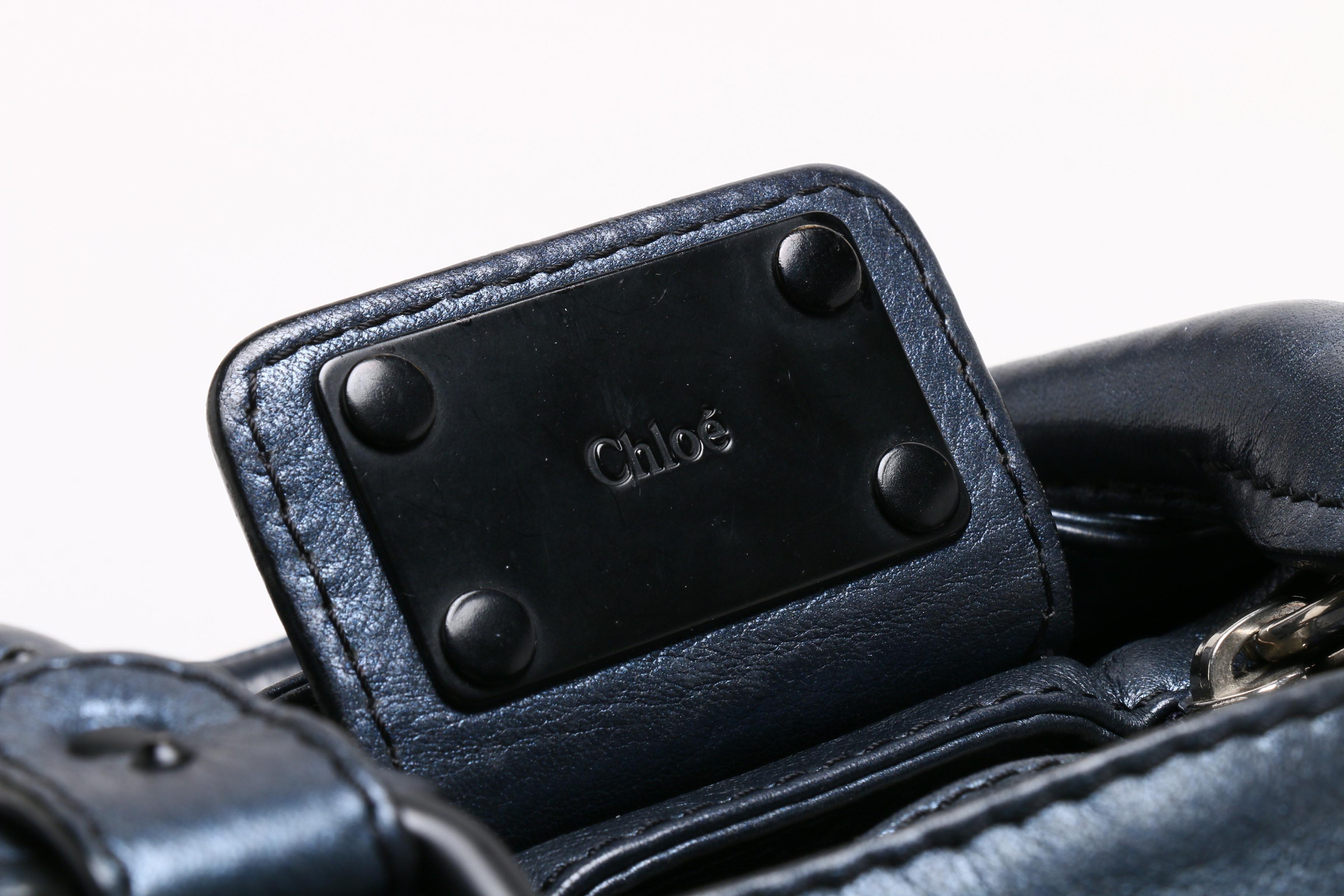 Chloé Metallic Blue Leather Paddington Satchel