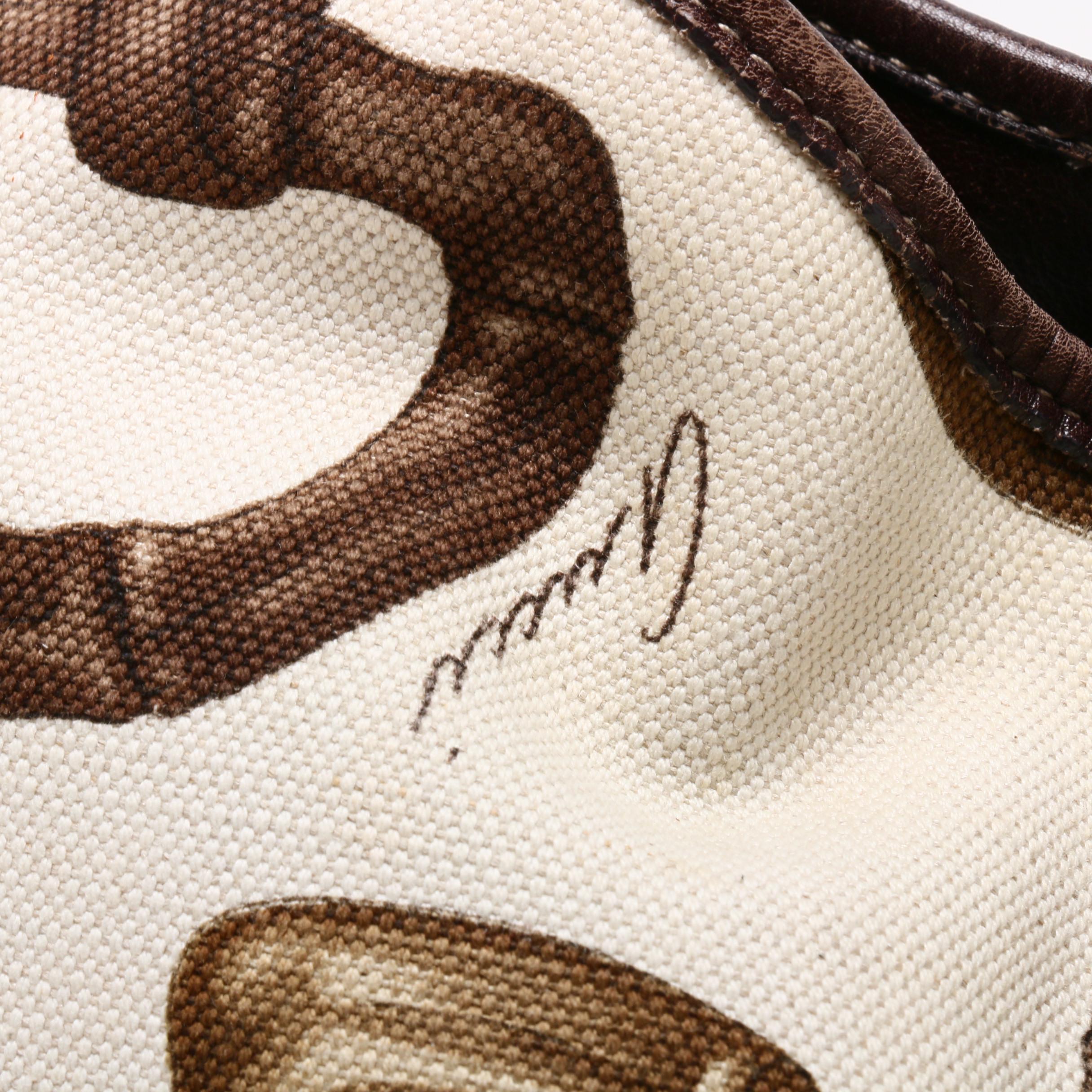 Gucci Canvas Bamboo Horsebit Print Jackie Hobo Bag