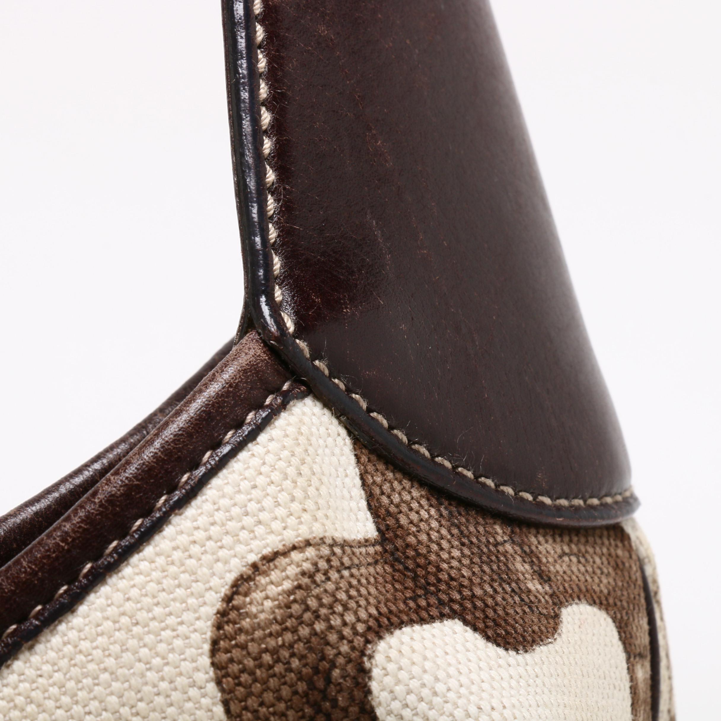 Gucci Canvas Bamboo Horsebit Print Jackie Hobo Bag