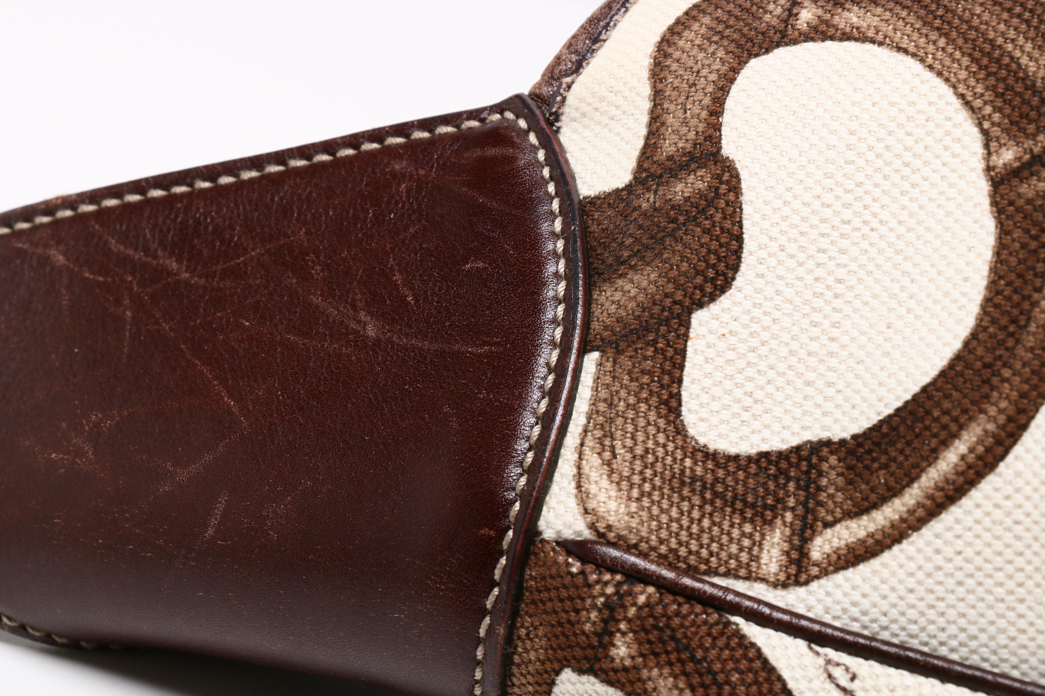 Gucci Canvas Bamboo Horsebit Print Jackie Hobo Bag