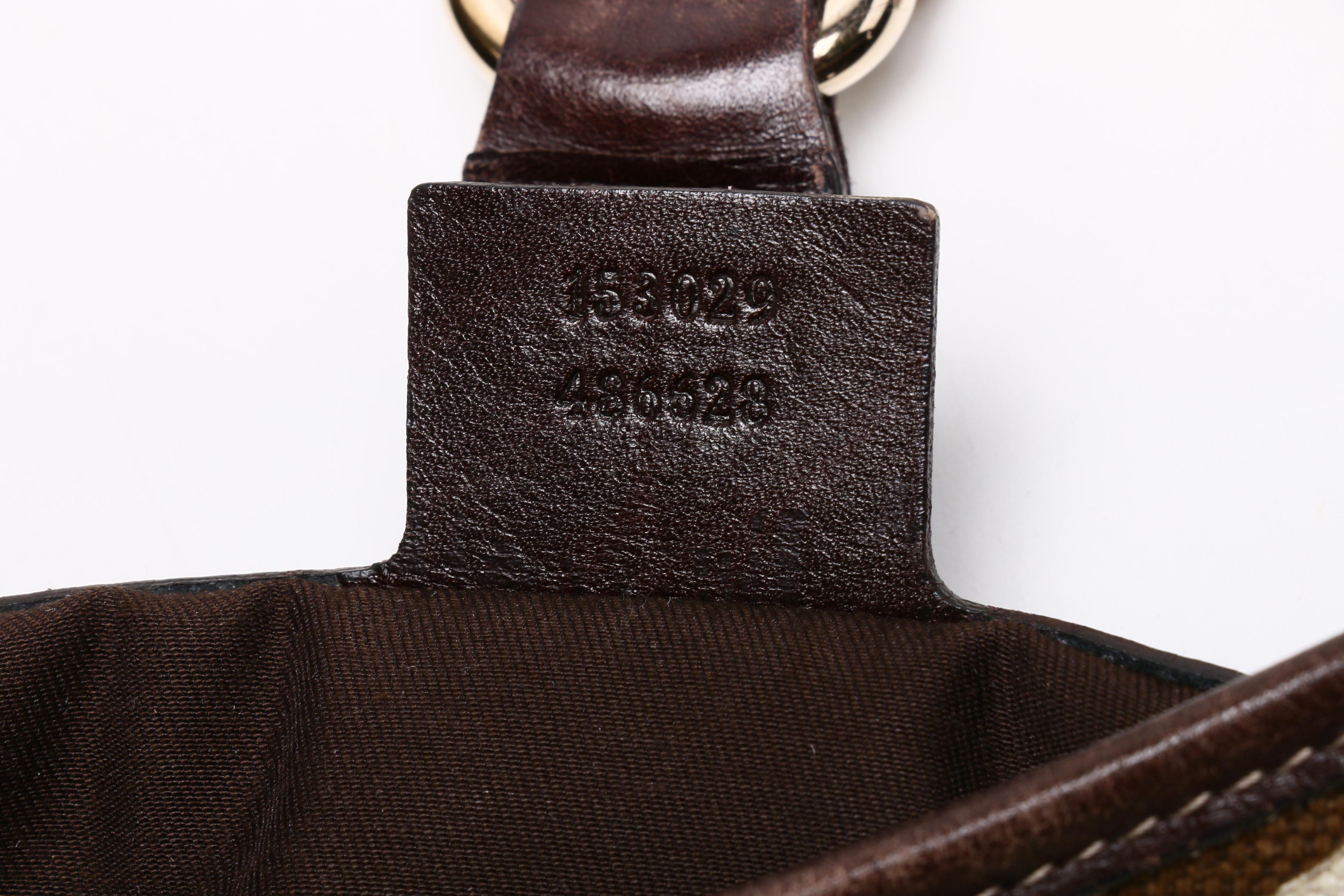 Gucci Canvas Bamboo Horsebit Print Jackie Hobo Bag