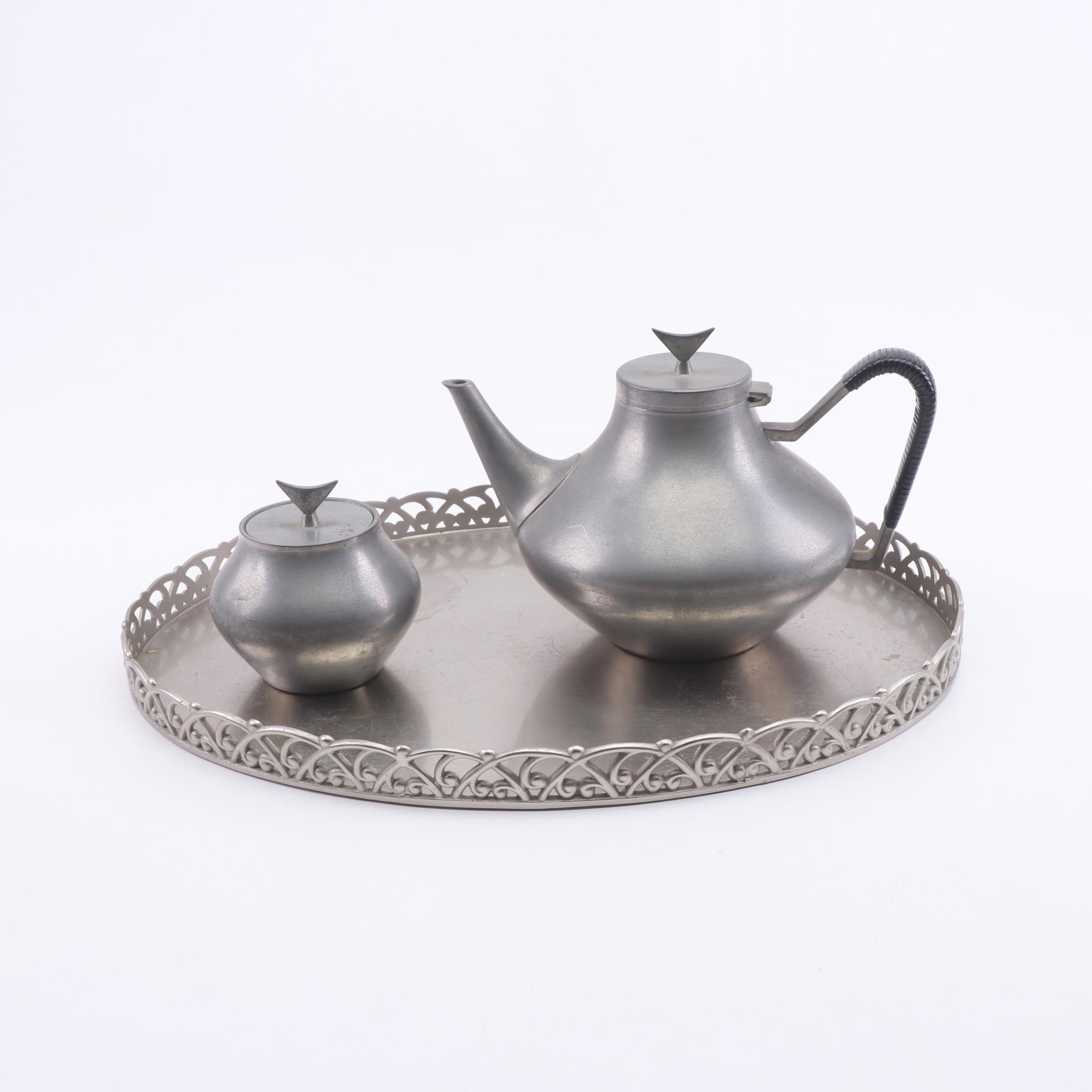 Reed and Barton Pewter Tea and Coffee Set, Mid 20th Century EBTH